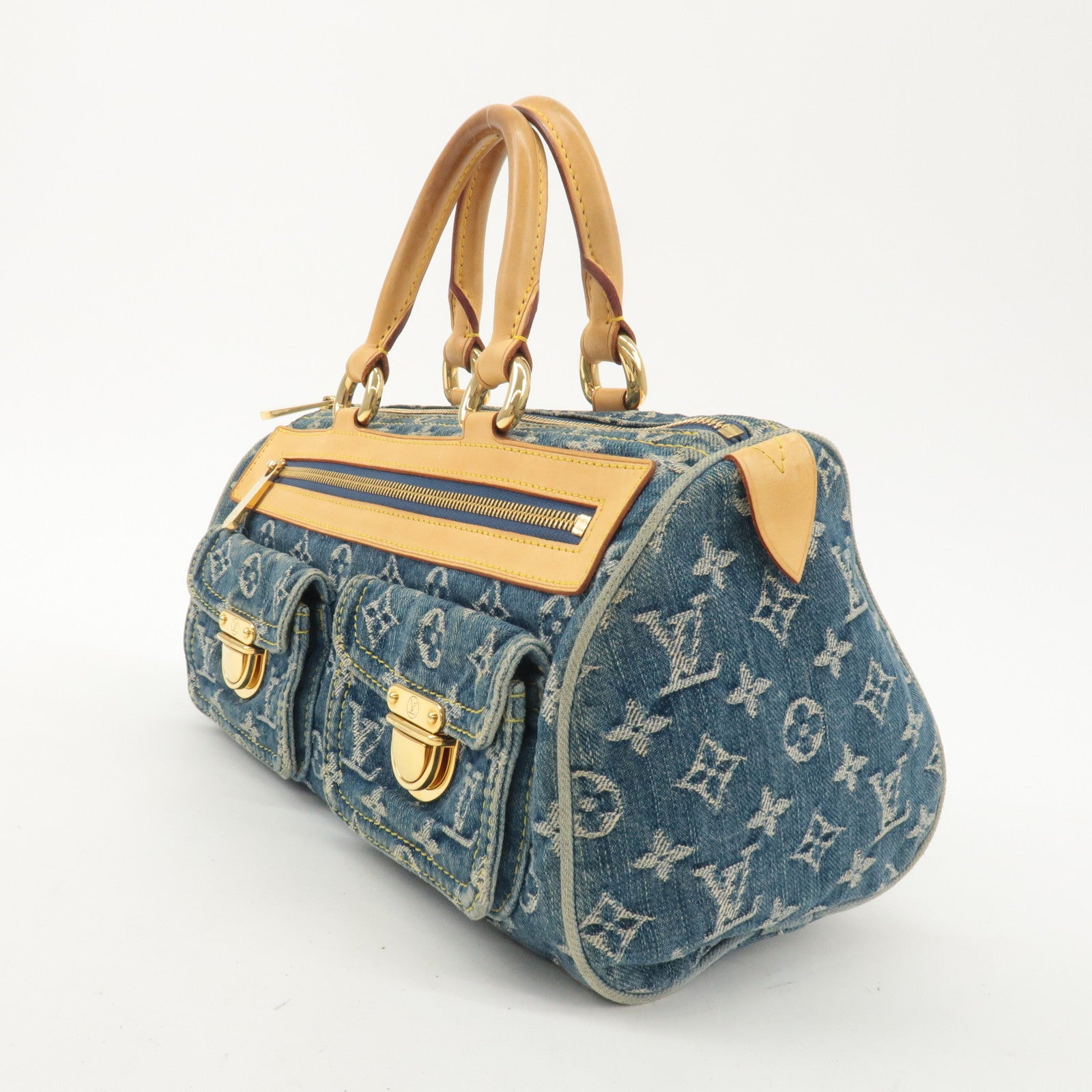 Louis Vuitton Monogram Denim Neo Speedy Boston Bag Blue M95019