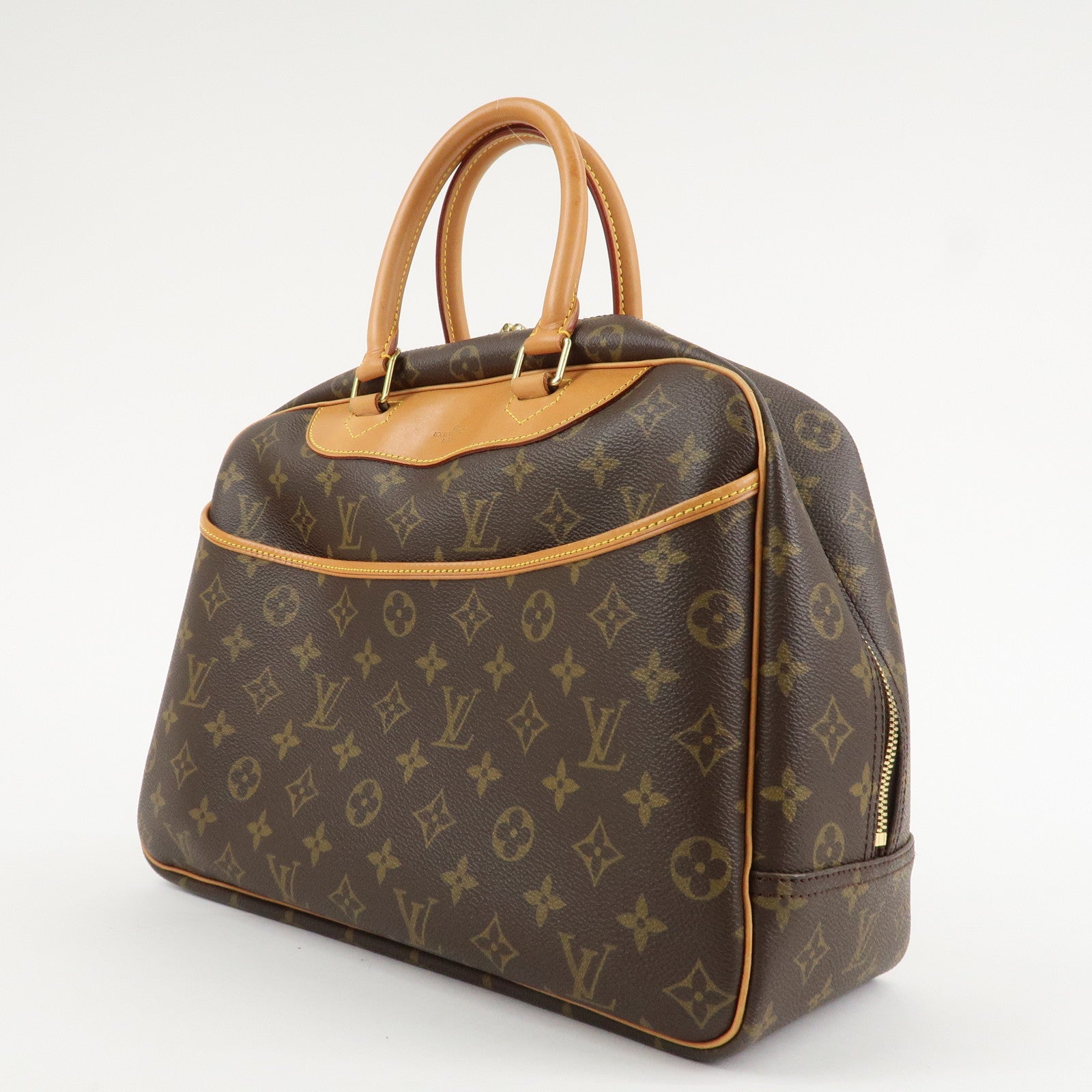 Louis Vuitton Monogram Deauville Hand Bag Brown M47270 Used