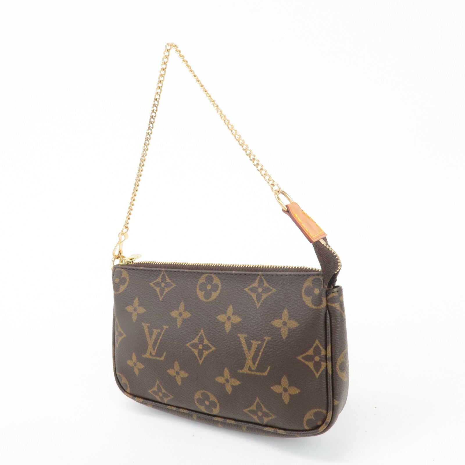 Louis Vuitton Bucket PM Pouch Hand Bag Brown Gold Hardware