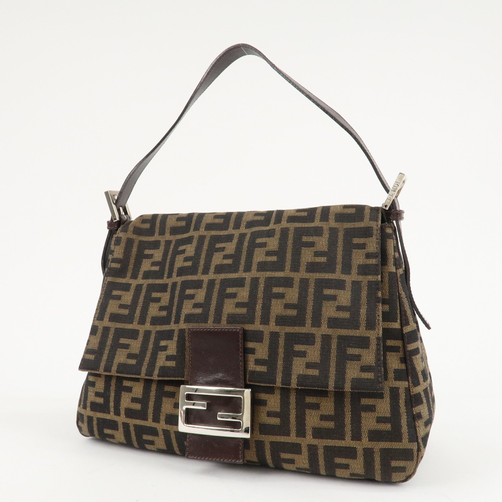 FENDI Zucca Mamma Baguette Vinyl Leather Shoulder Bag 26325