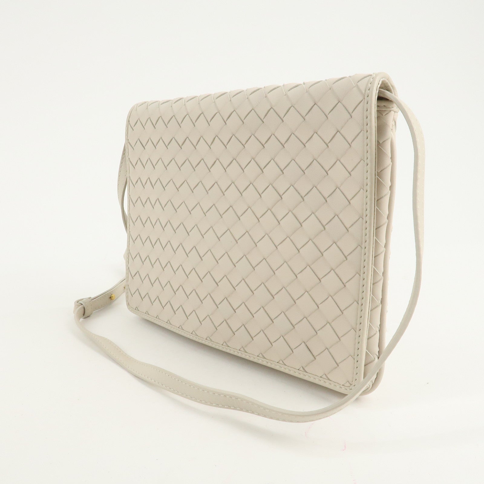 BOTTEGA VENETA Intrecciato Leather Shoulder Bag Ivory