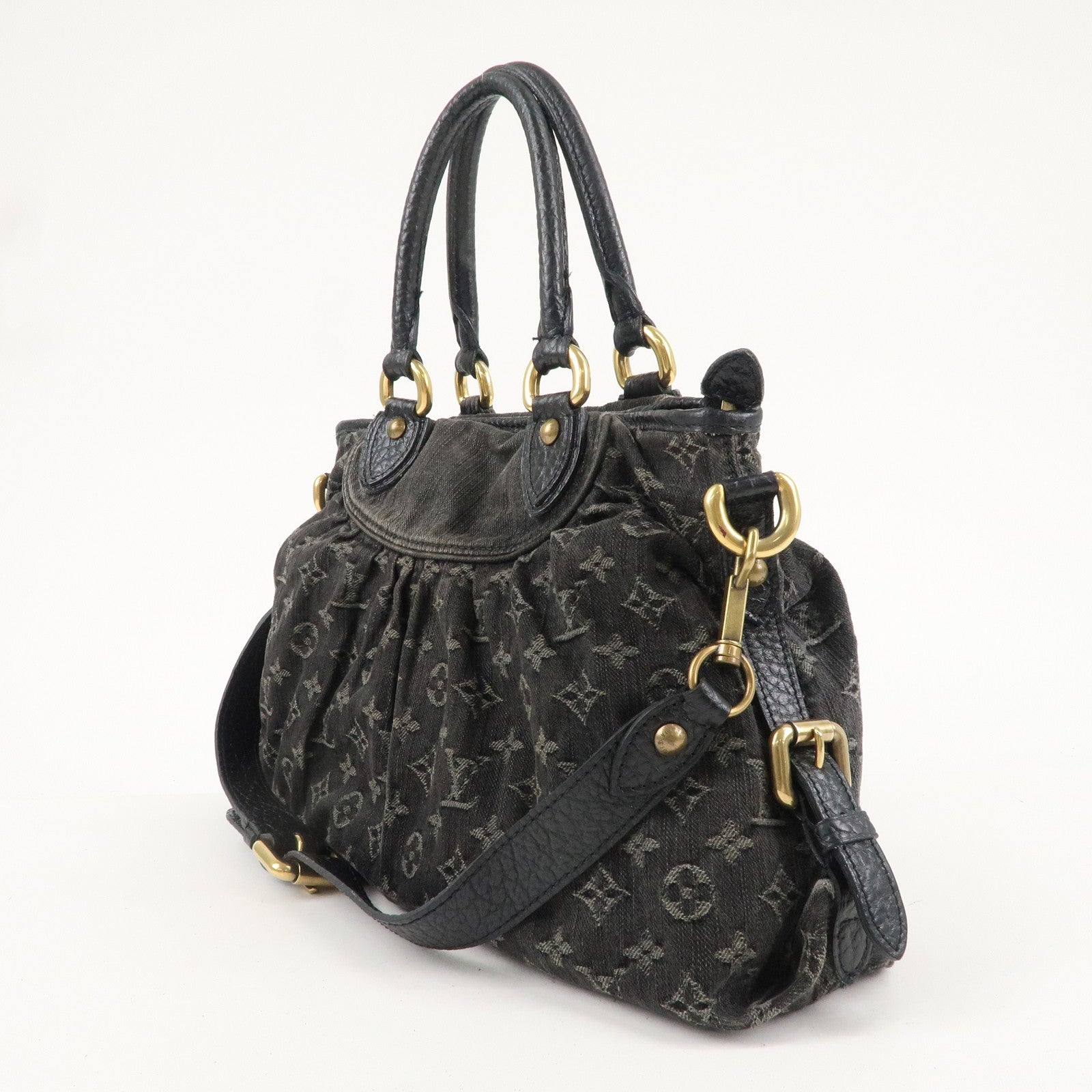 Louis Vuitton Monogram Denim Neo Cabby MM 2Way Bag Noir M95351