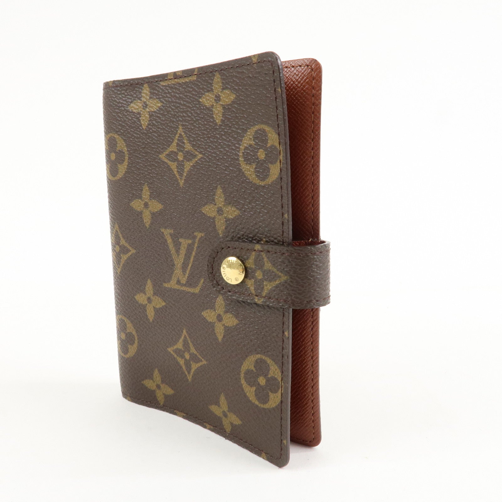 Louis Vuitton Monogram Agenda PM Planner Cover Gold HDW R20005 Used