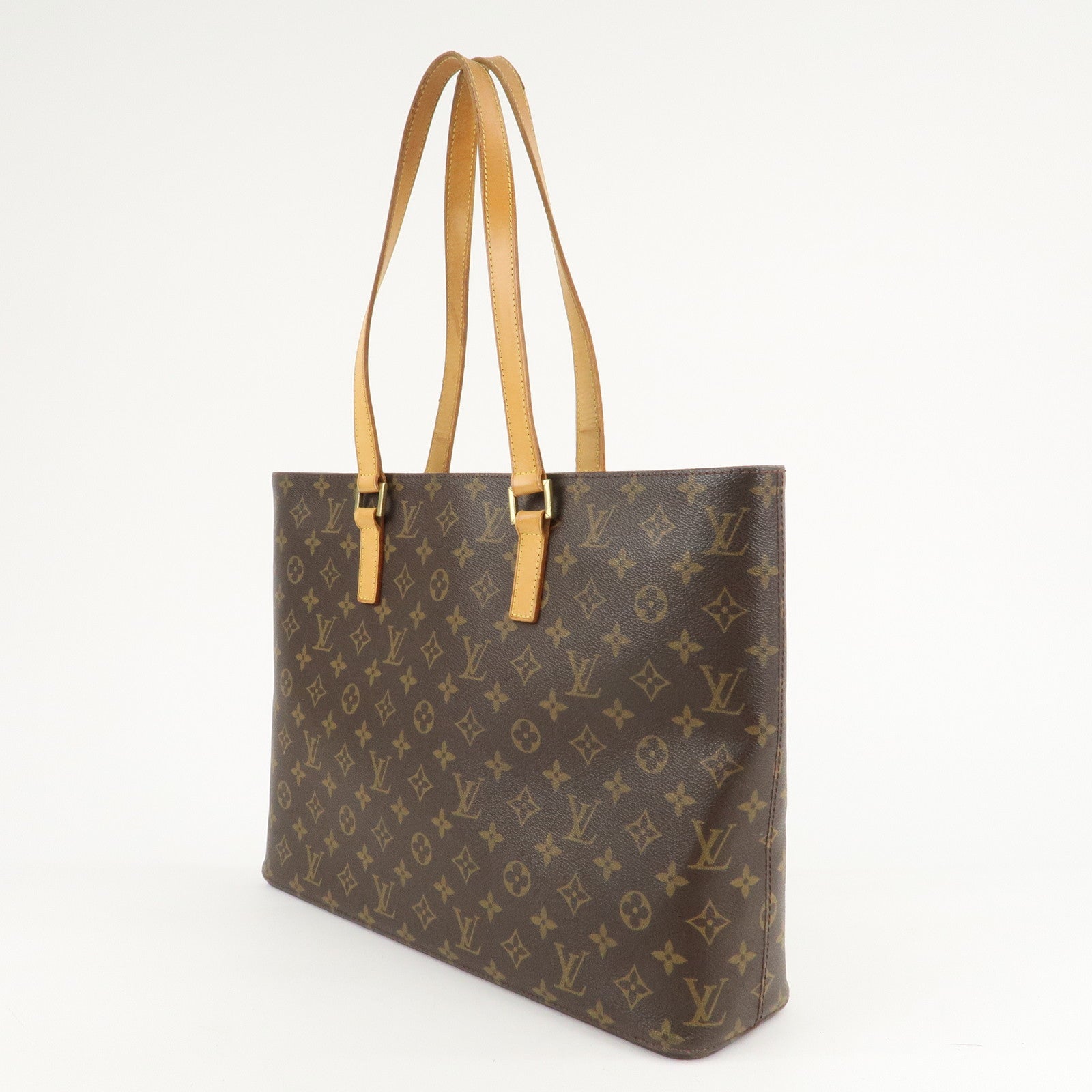 Louis Vuitton Monogram Luco Tote Bag Hand Bag Brown M51155 Used