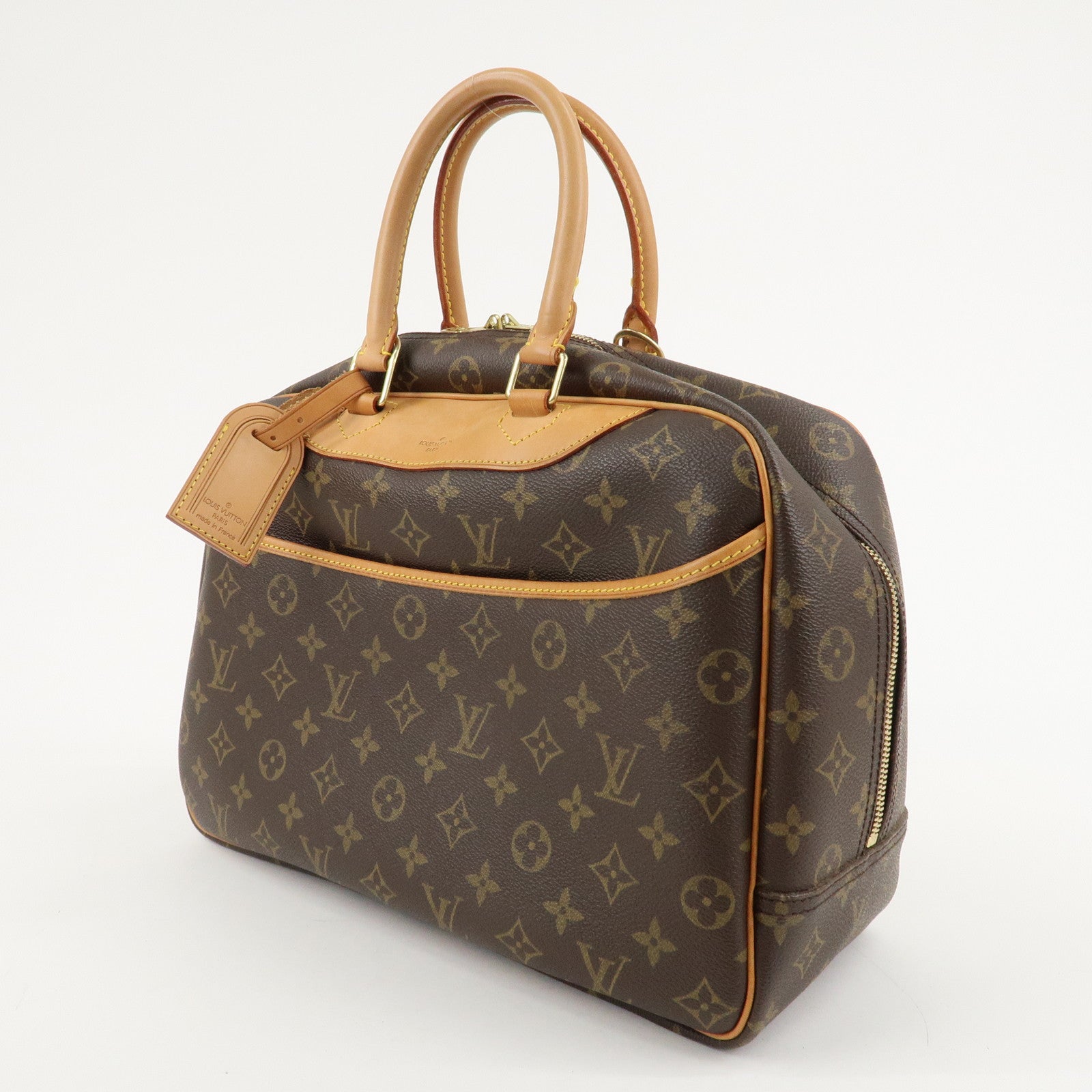 Louis Vuitton Monogram Deauville Hand Bag Brown M47270 Used