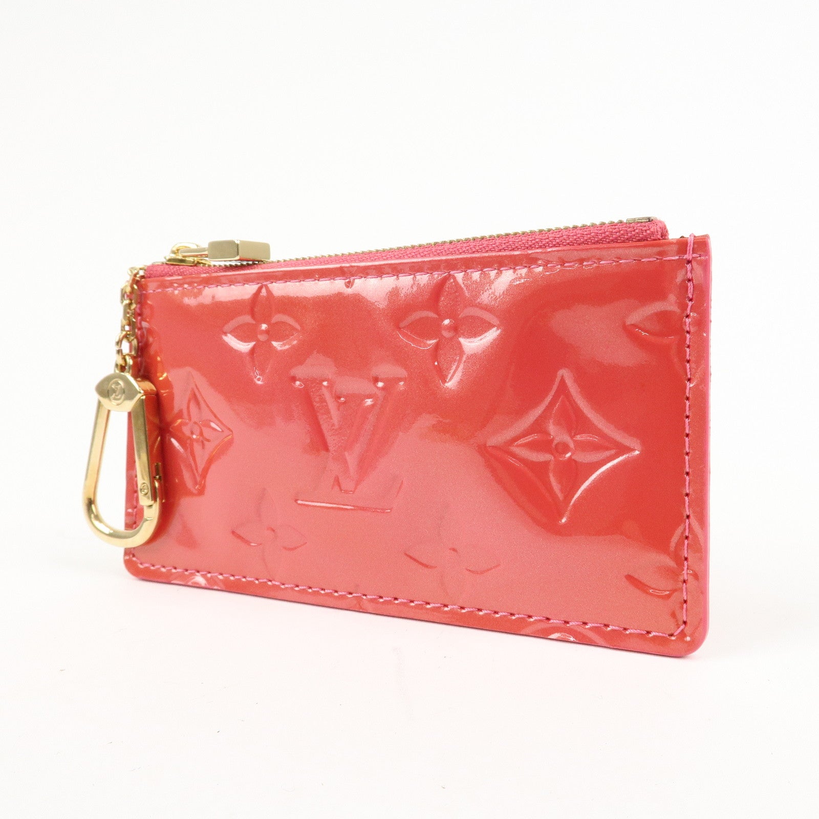 Louis Vuitton Monogram Vernis Pochette Cles Coin Case Pink M9144F