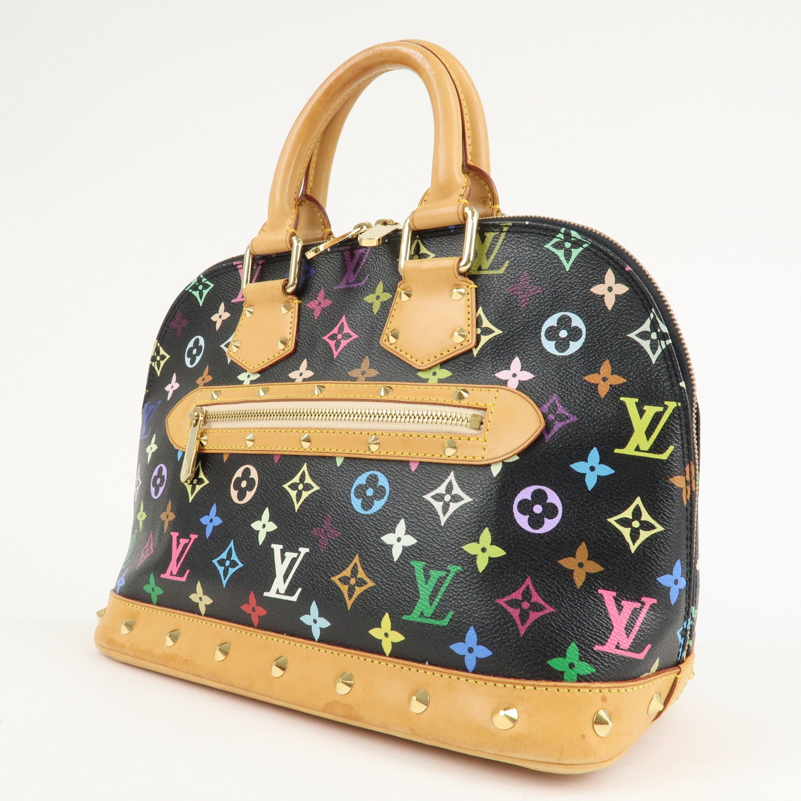 Louis Vuitton Monogram Multi Color Alma Hand Bag Noir M92646 Used