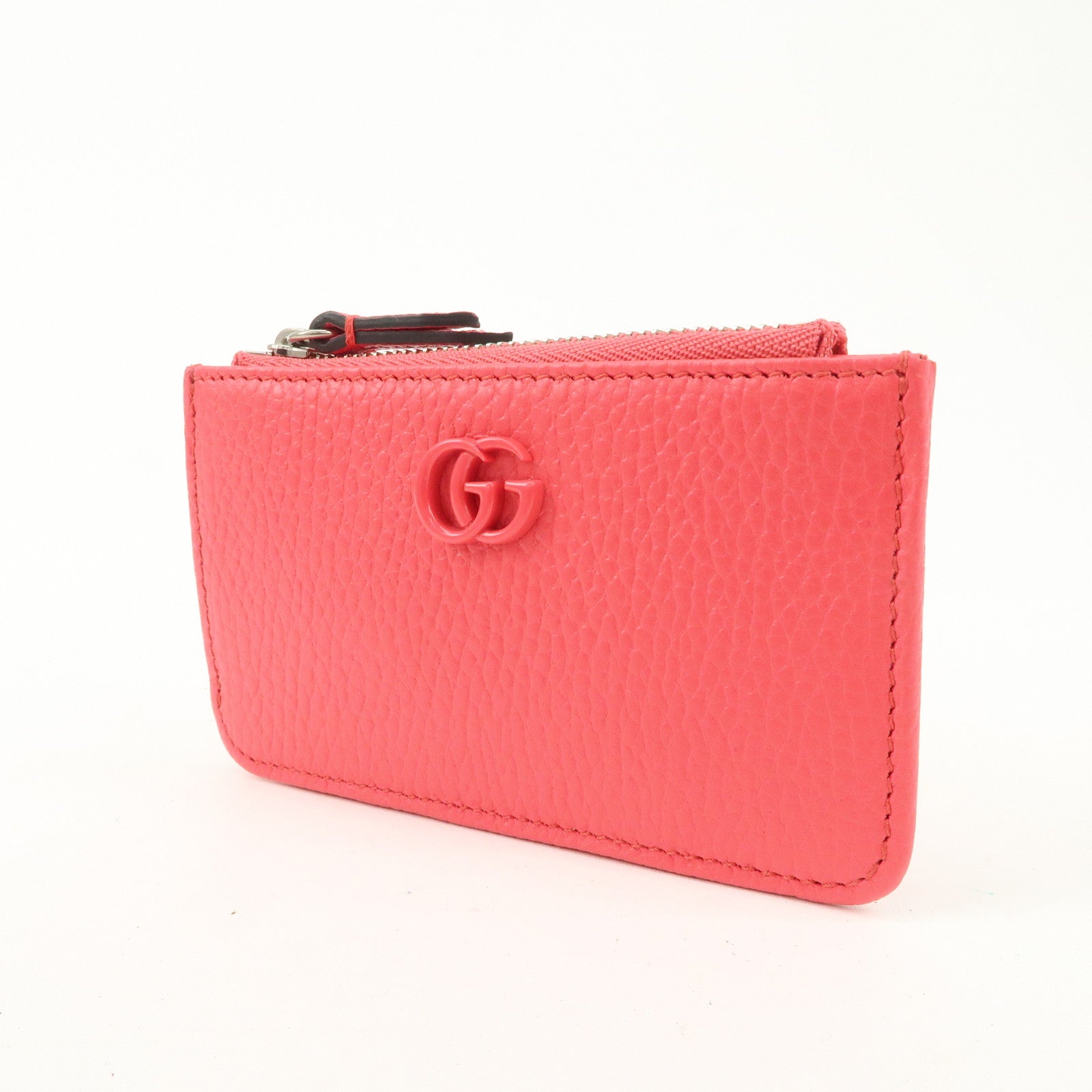 GUCCI GG Marmont Leather Card Case Coin Case Pink 701070