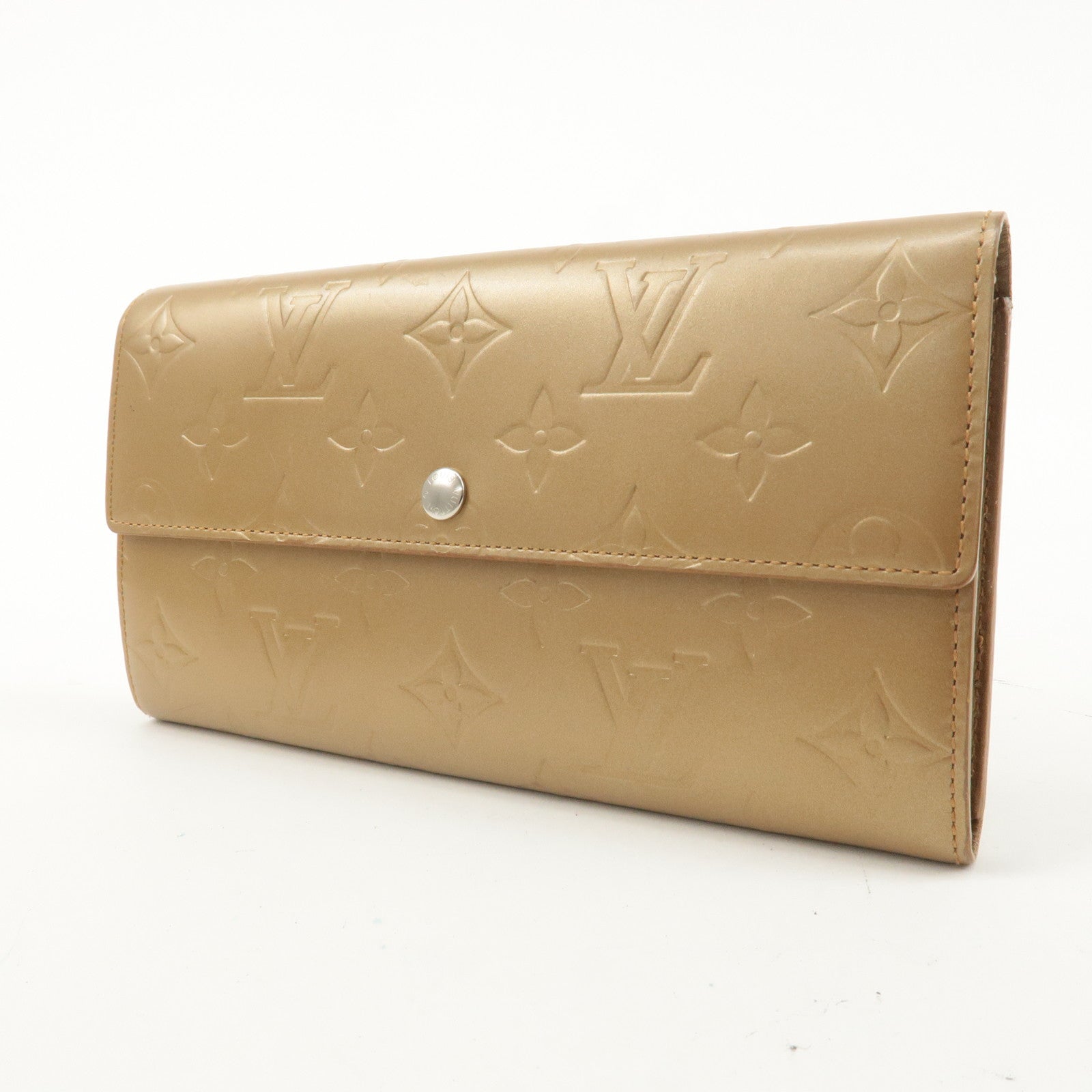 Louis Vuitton Monogram Matte Portefeuille Sarah Beige M65147