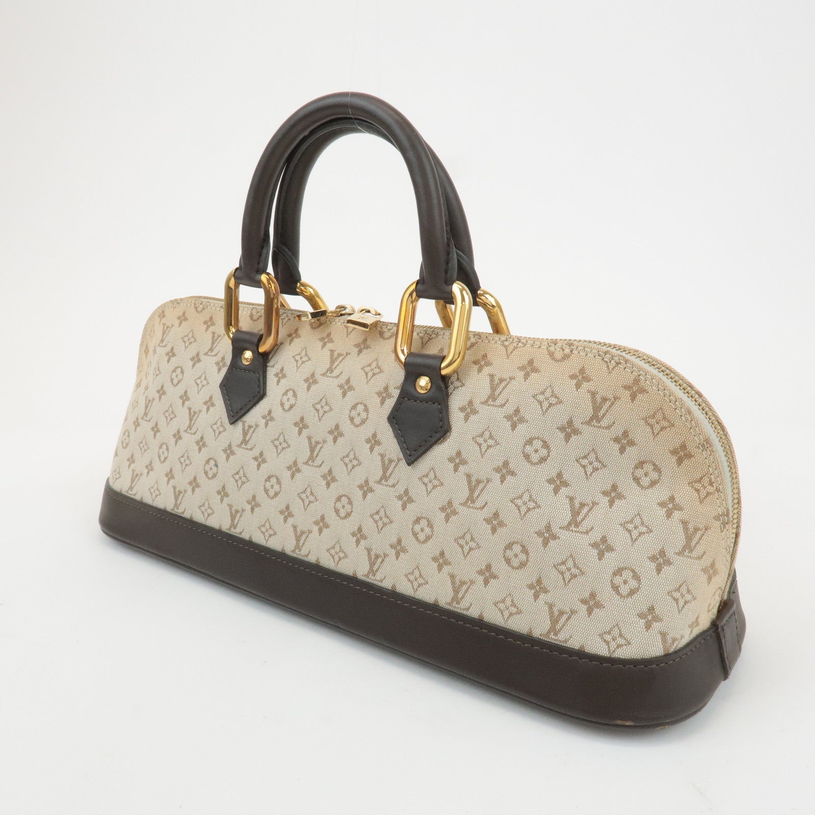 Louis Vuitton Monogram Mini Alma Long Hand Bag Khaki M92206