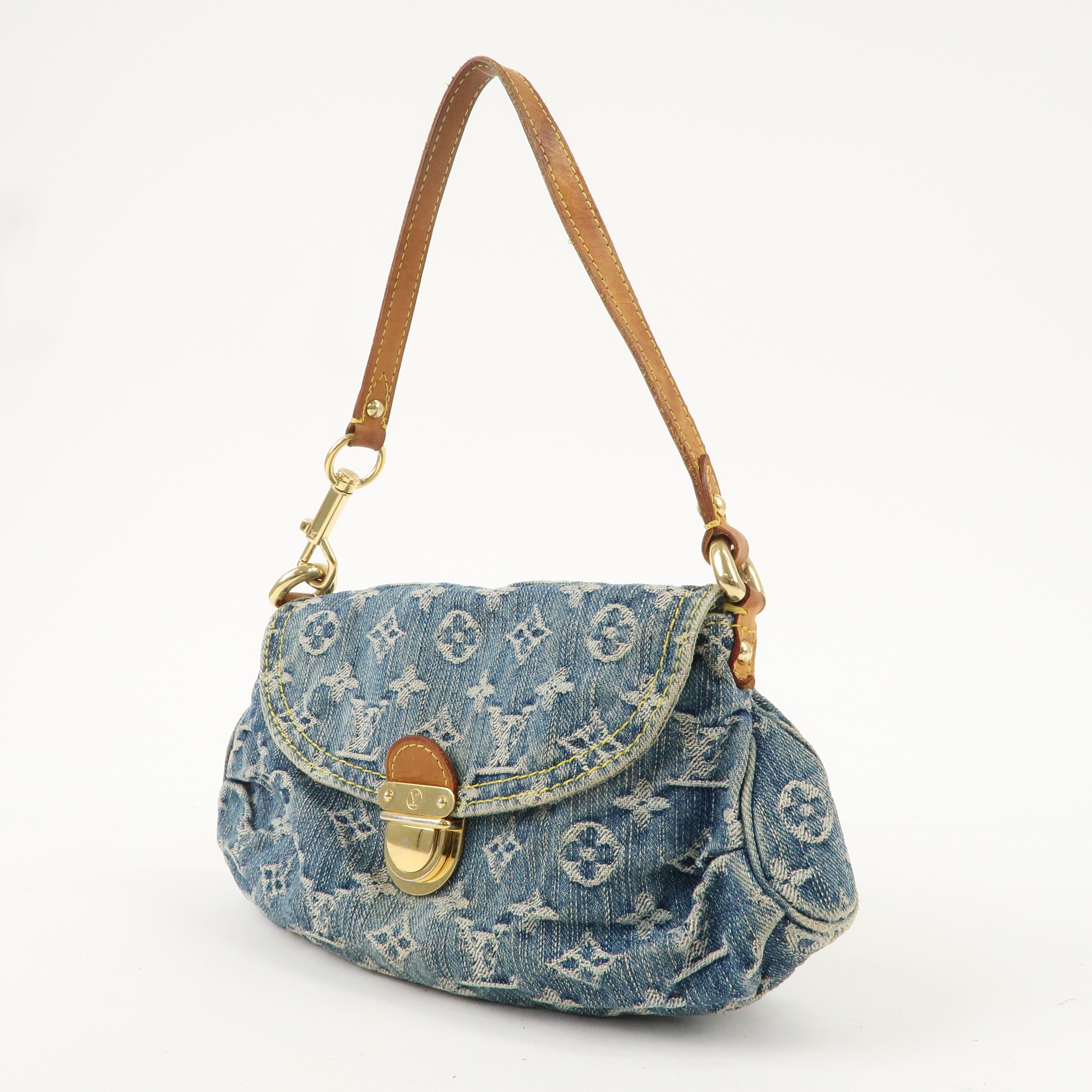 Louis Vuitton Monogram Denim Mini Pleaty Shoulder Bag M95050