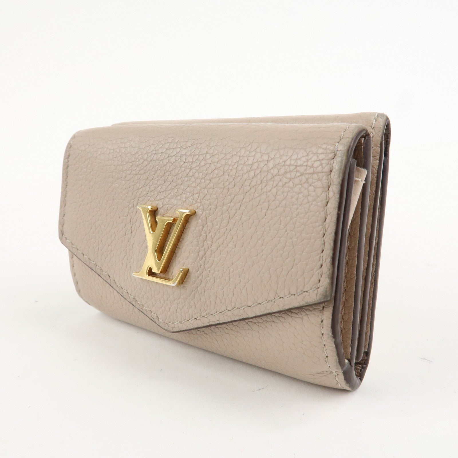 Louis Vuitton Portefeuille Lock Mini Wallet Greige M69340 Used