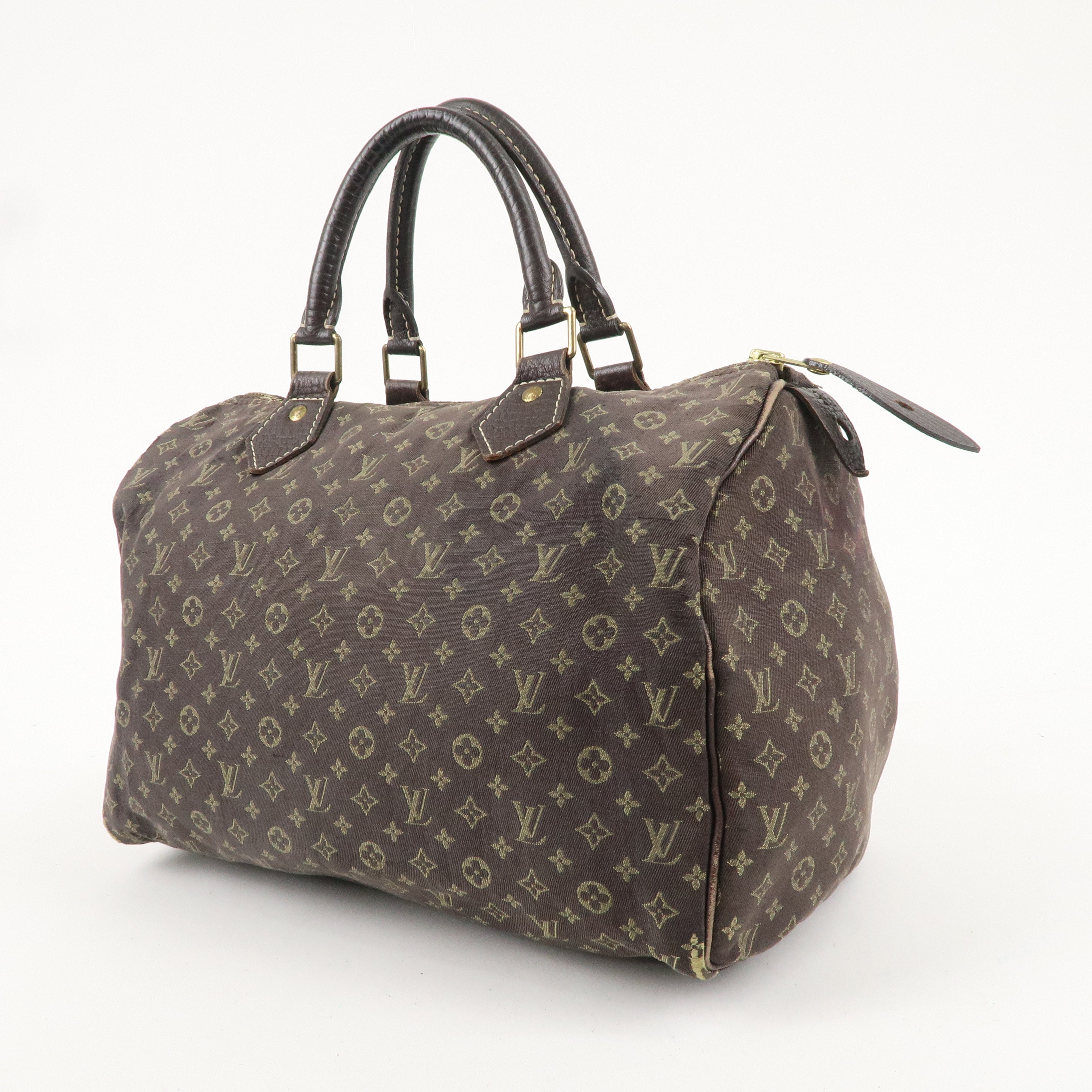 Louis Vuitton Monogram Mini Lin Speedy 30 Boston Bag Ebene M95224