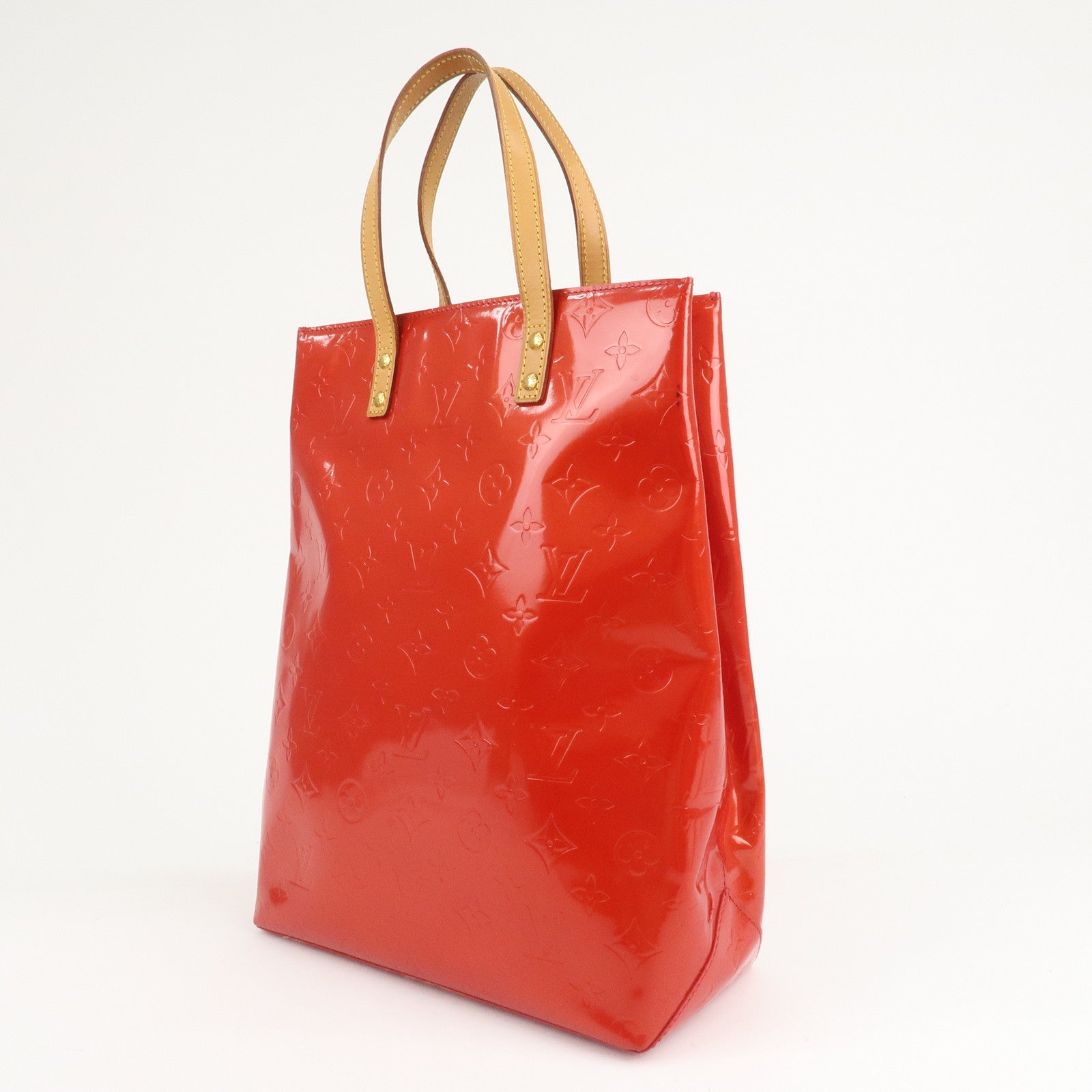 Louis Vuitton Monogram Vernis Lead MM Tote Bag Rouge M91086 Used