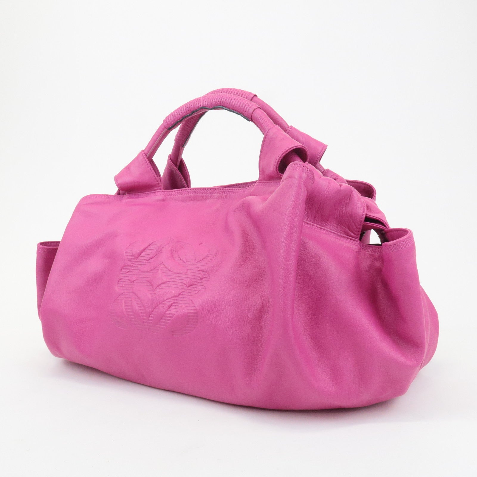 LOEWE Leather Nappa Aire Hand Bag Tote Bag Magenta Pink