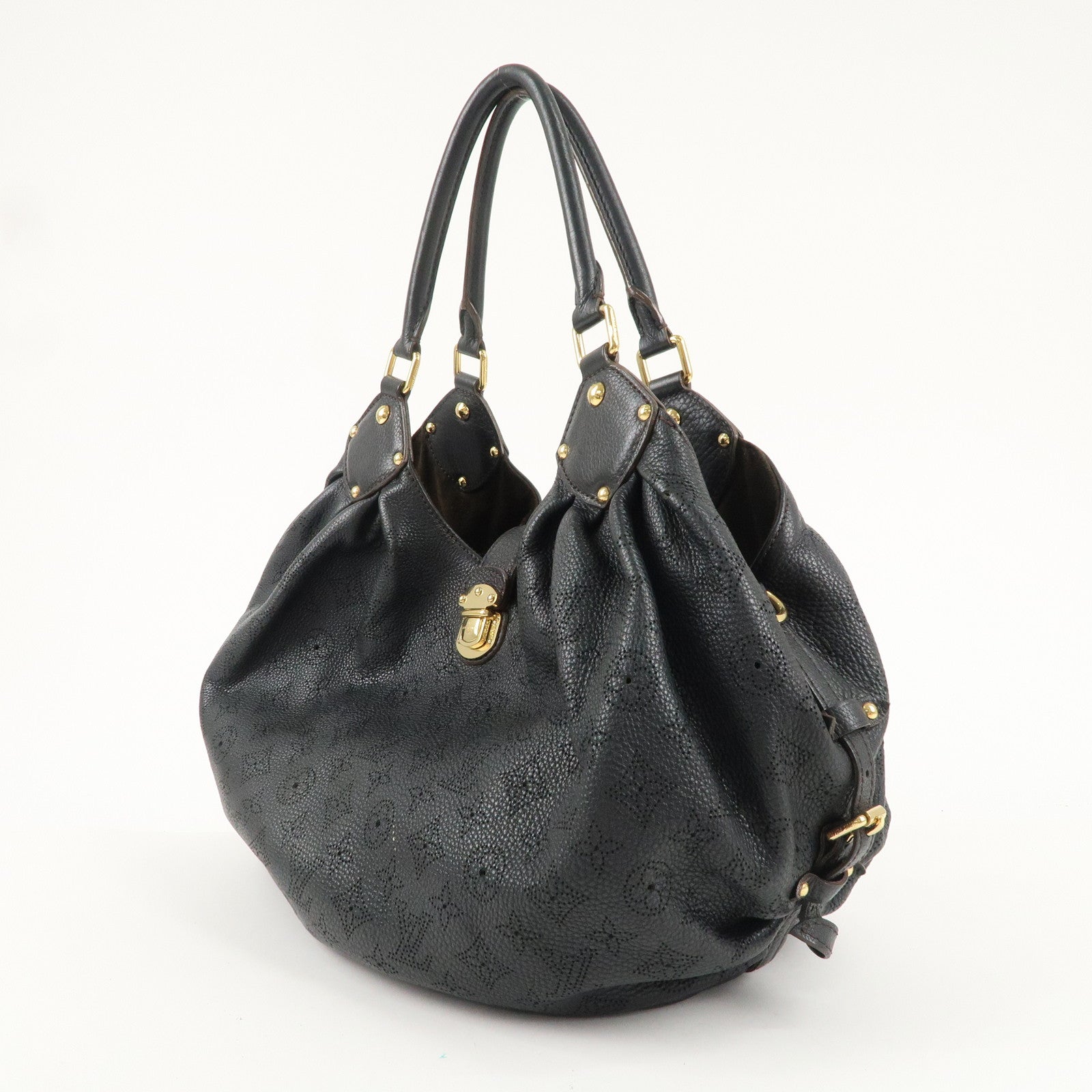 Louis Vuitton Monogram Mahina Size L Shoulder Bag Noir M95765