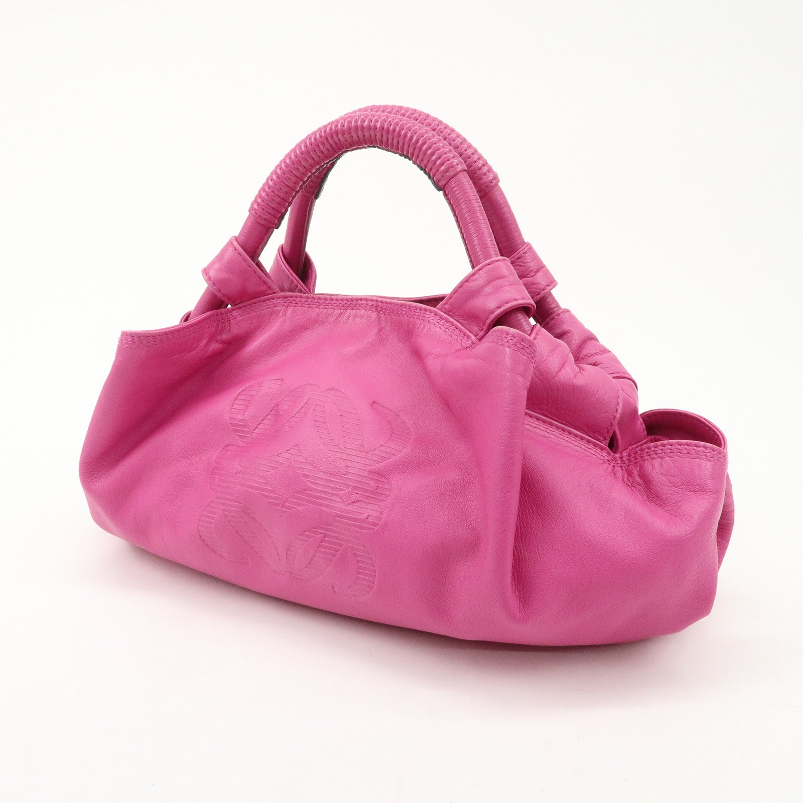 LOEWE Anagram Leather Nappa Aire Hand Bag Pink