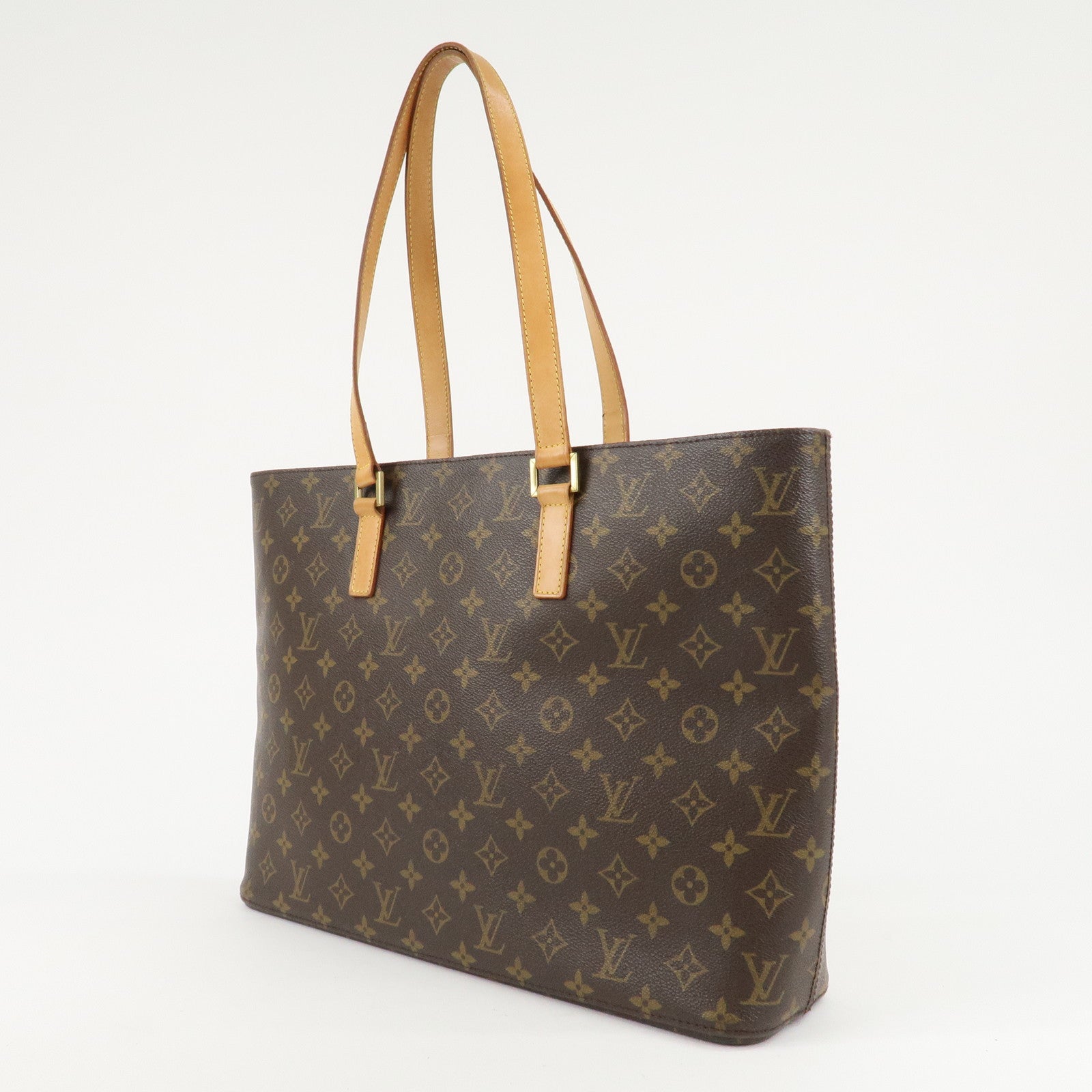 Louis Vuitton Monogram Luco Tote Bag Hand Bag Brown M51155 Used