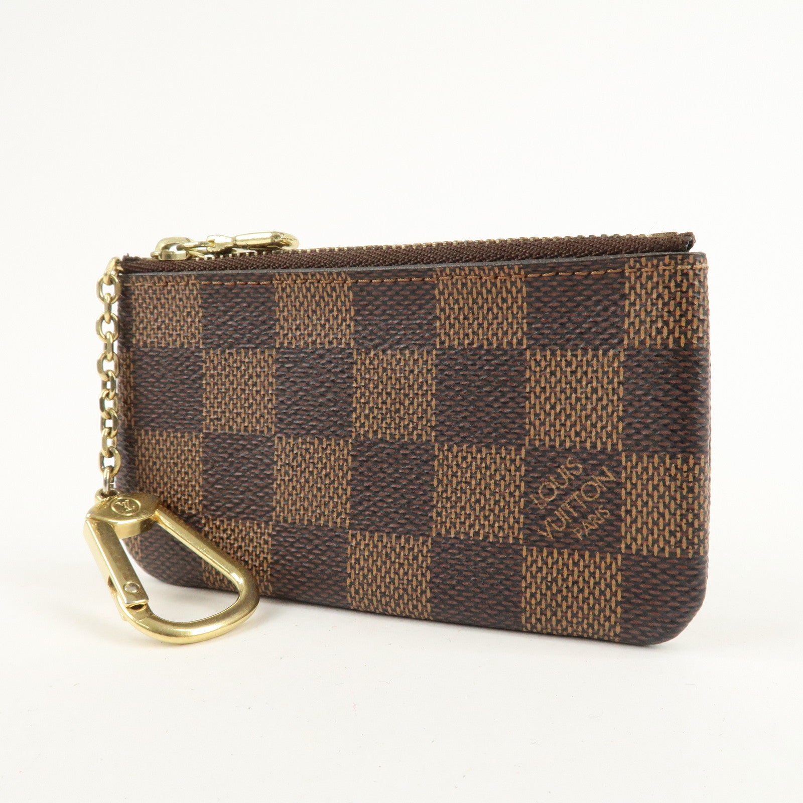 Louis Vuitton Damier Pochette Cles Coin Case Brown N62658 Used