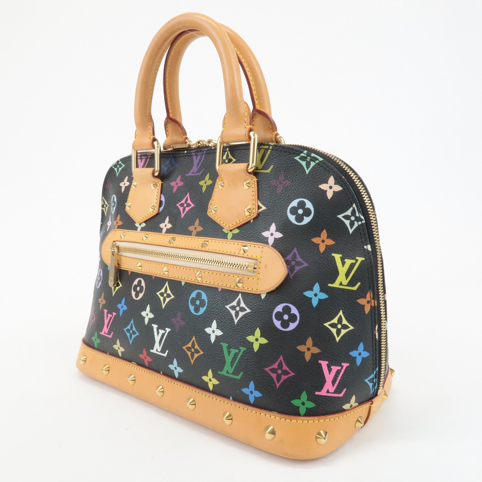 Louis Vuitton Monogram Multicolor Alma Hand Bag Noir M92646