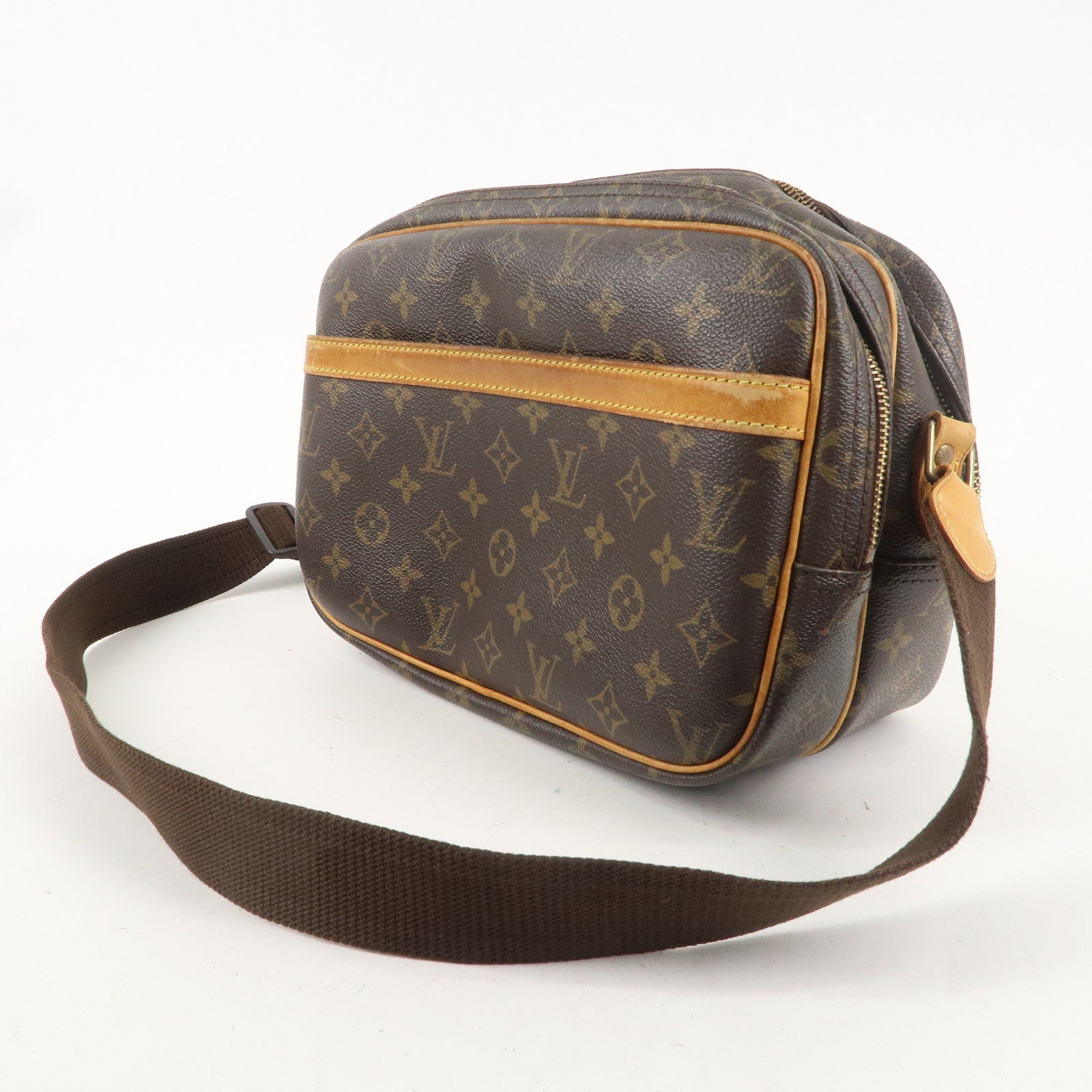 Louis Vuitton Monogram Reporter PM Shoulder Bag Brown M45254