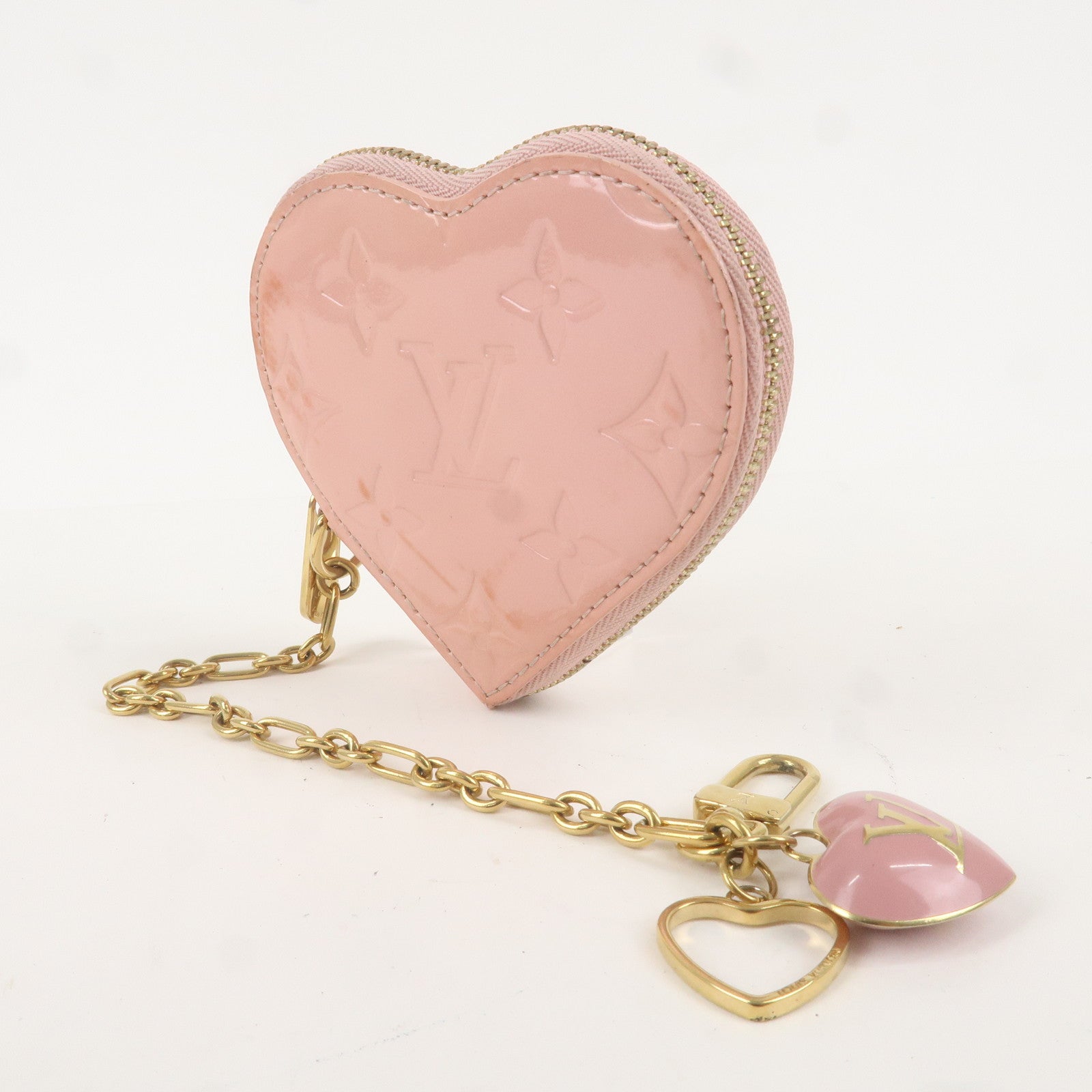 Louis Vuitton Vernis Porte Monnaie Coeur CoinCase RosePearl M91431