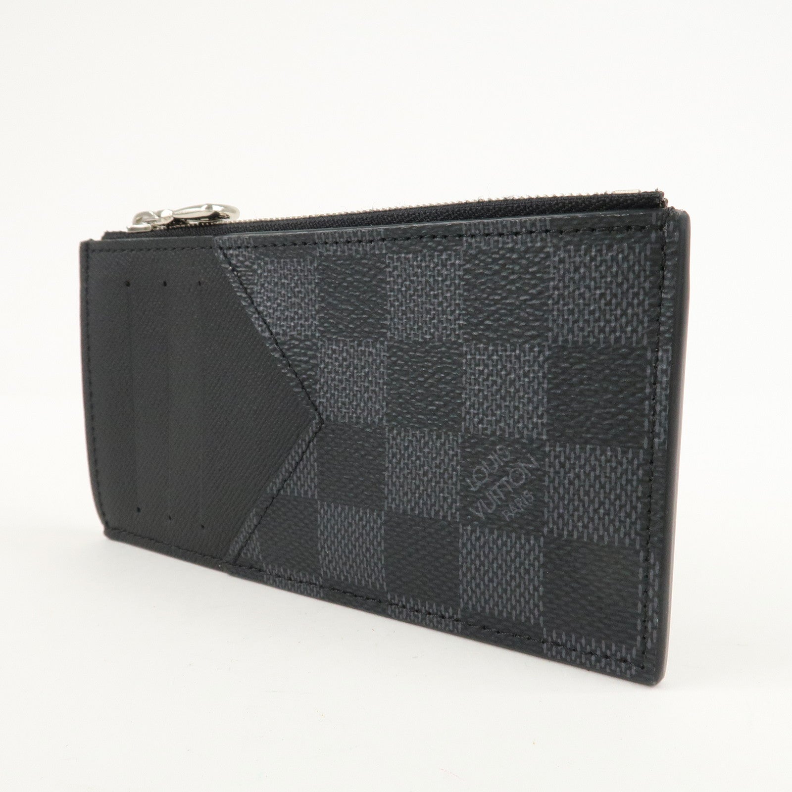 Louis Vuitton Damier Graphite Coin Card Holder Card Case N64038 Used