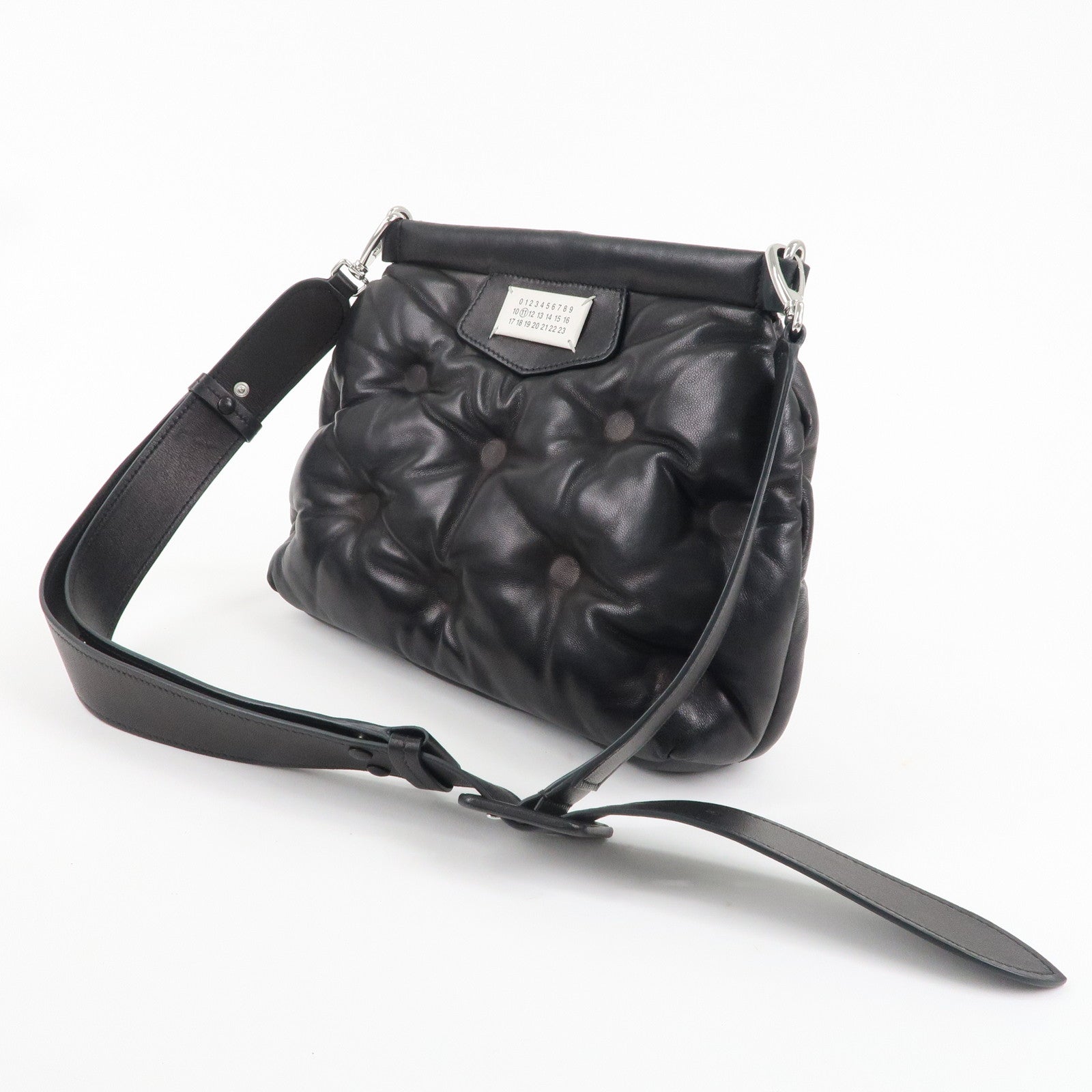 Maison Margiela Leather Grand Slam Shoulder Bag Black