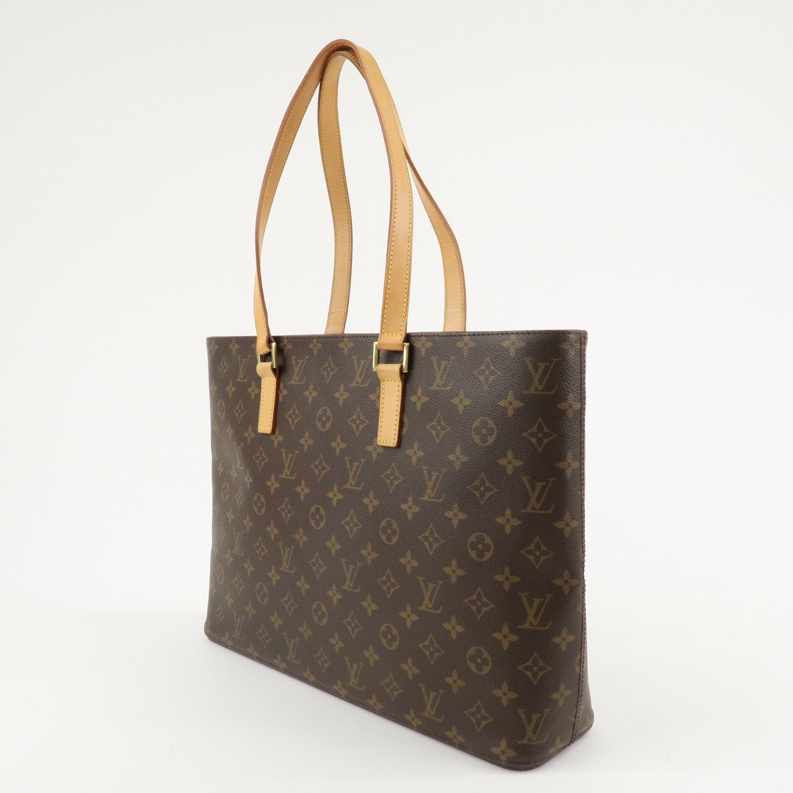 Louis Vuitton Monogram Luco Tote Bag Hand Bag Brown M51155 Used