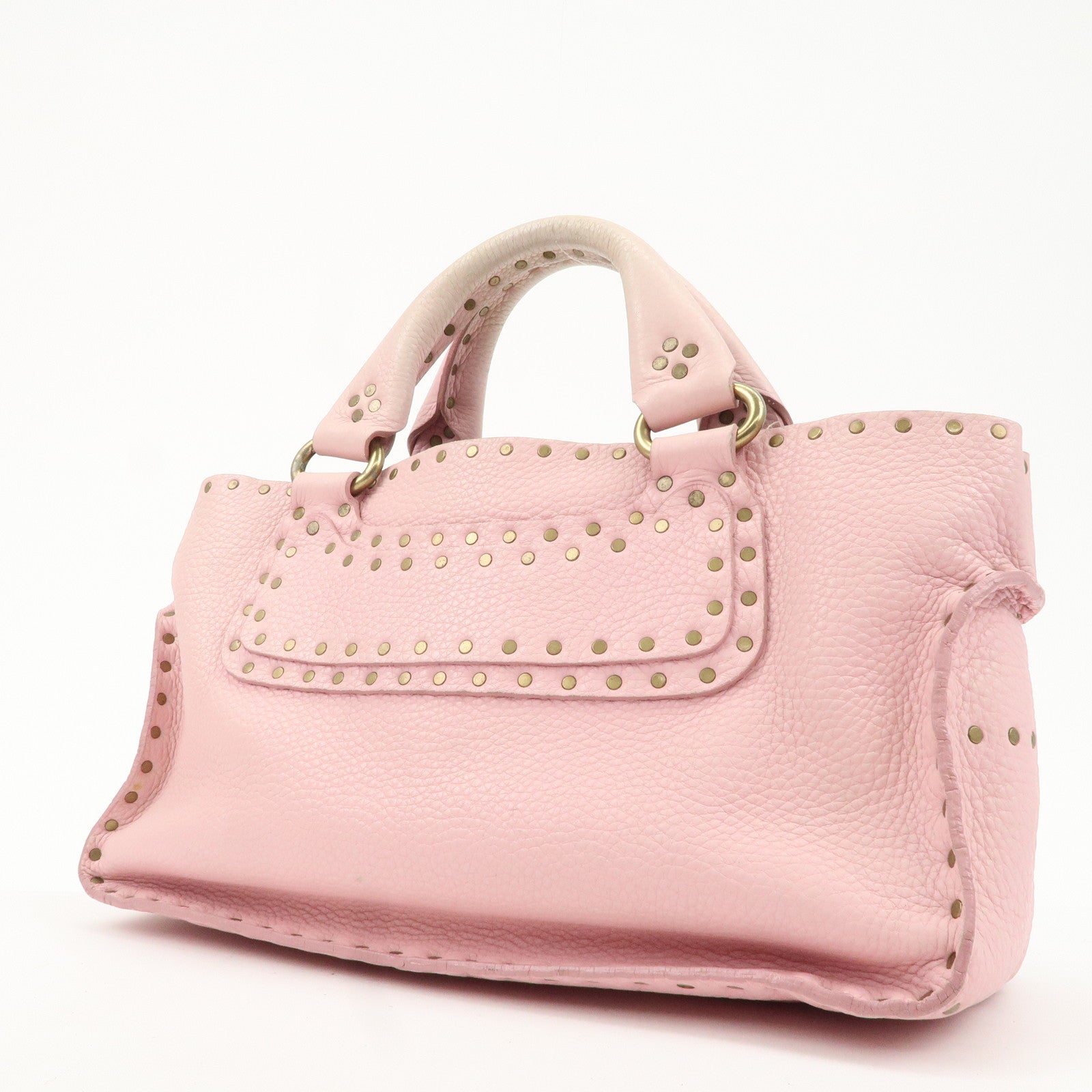 CELINE Macadam Suede Boogie Hand Bag Pink Used