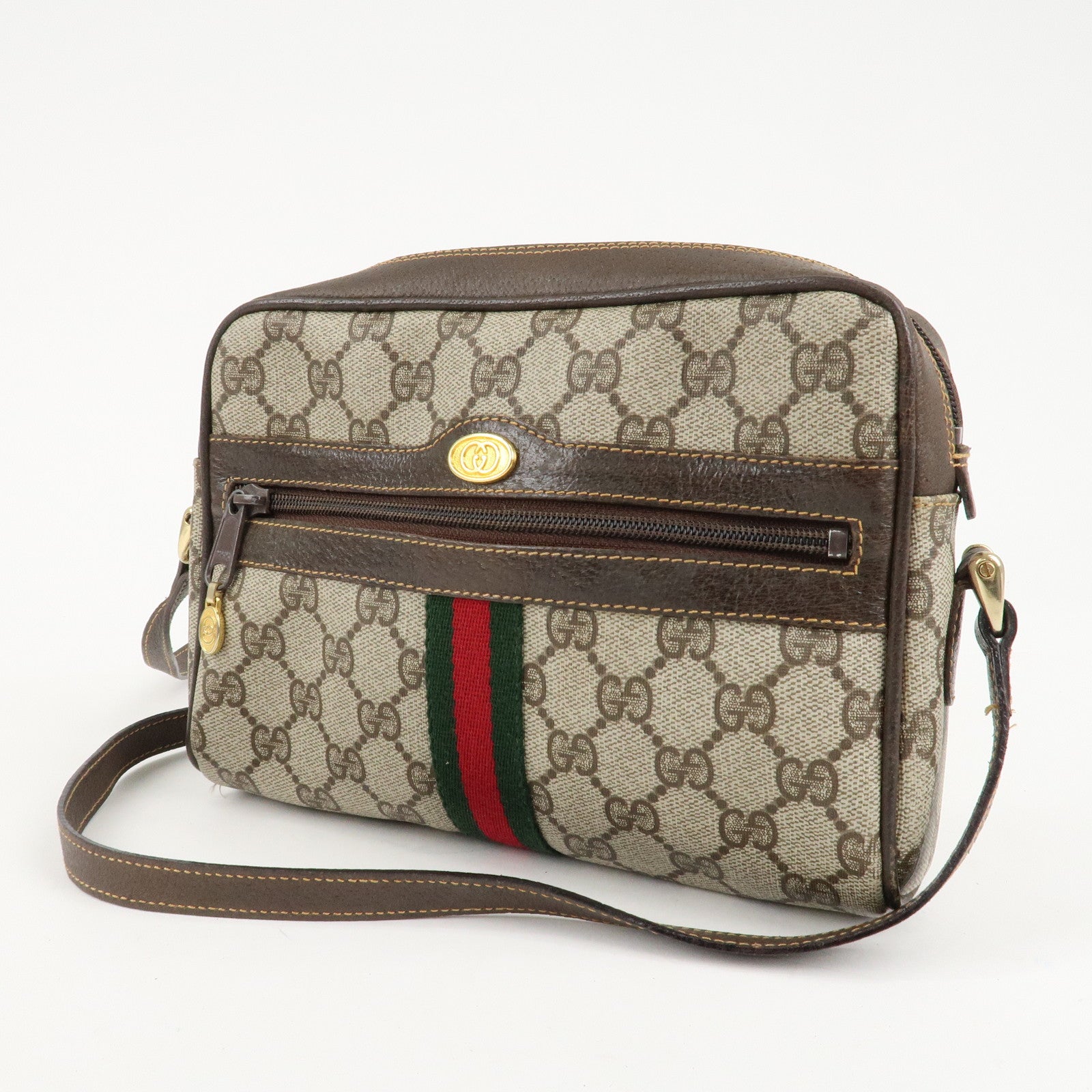 GUCCI Old Gucci Sherry GG Supreme Leather Shoulder Bag 010.378 Used