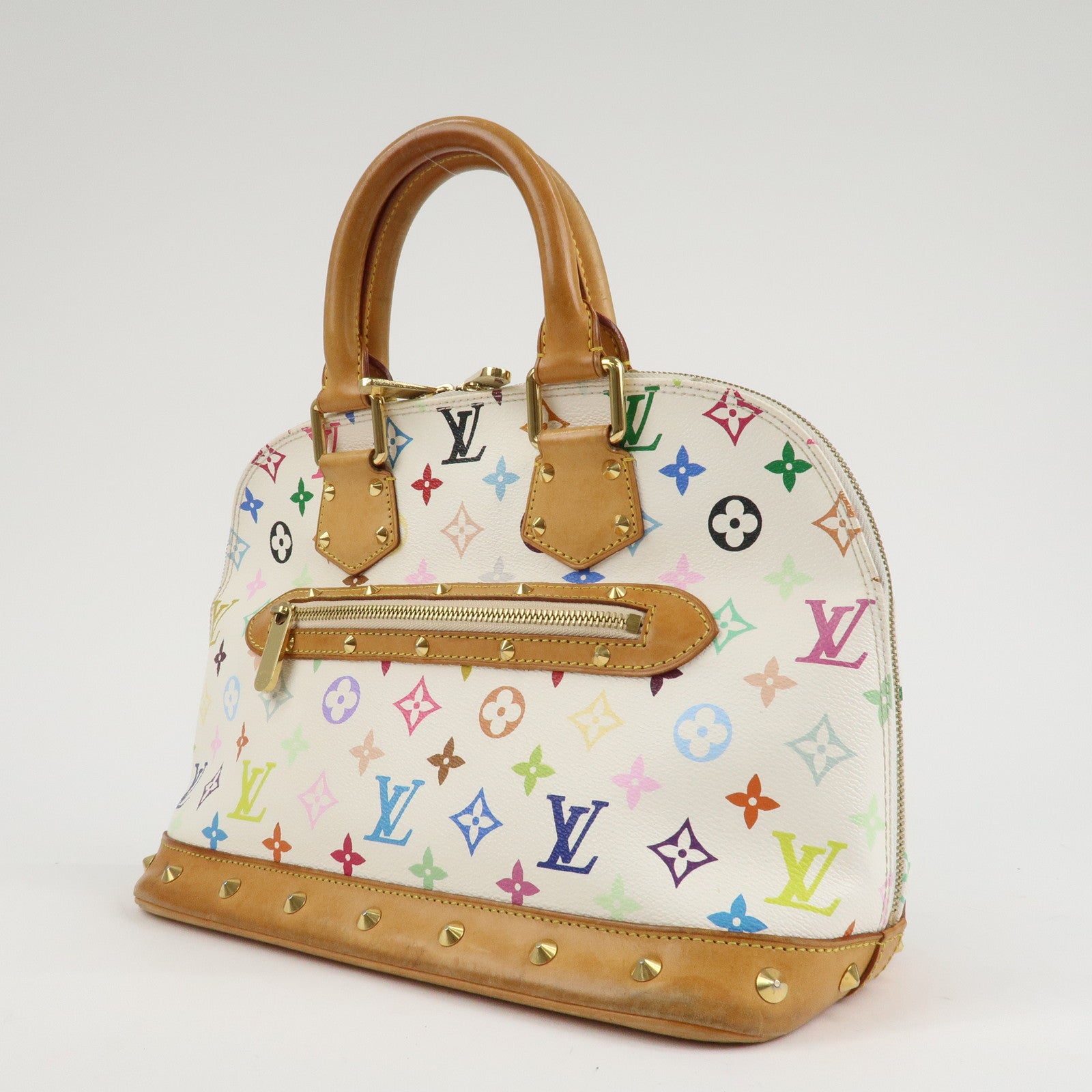 Louis Vuitton Monogram Multicolor Alma Hand Bag Blanc M92647 Used