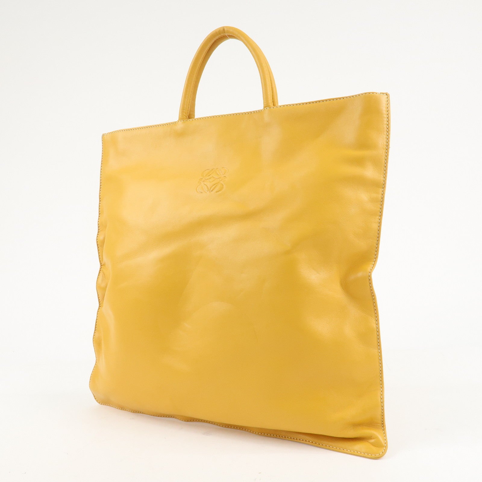 LOEWE Anagram Nappa Aire Leather Tote Bag Shoulder Bag Yellow