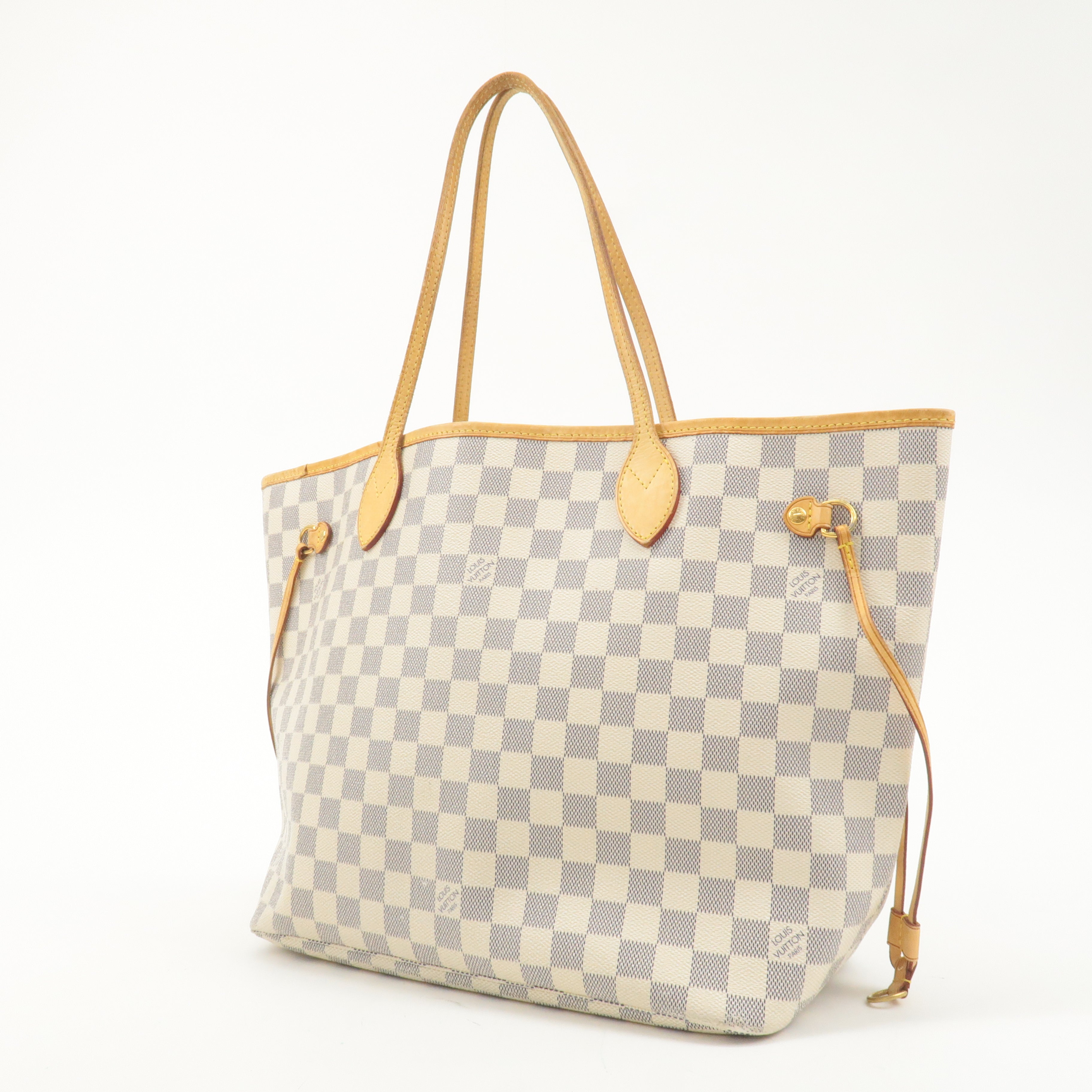 Louis Vuitton Damier Azur Neverfull MM Tote Bag Hand Bag N51107