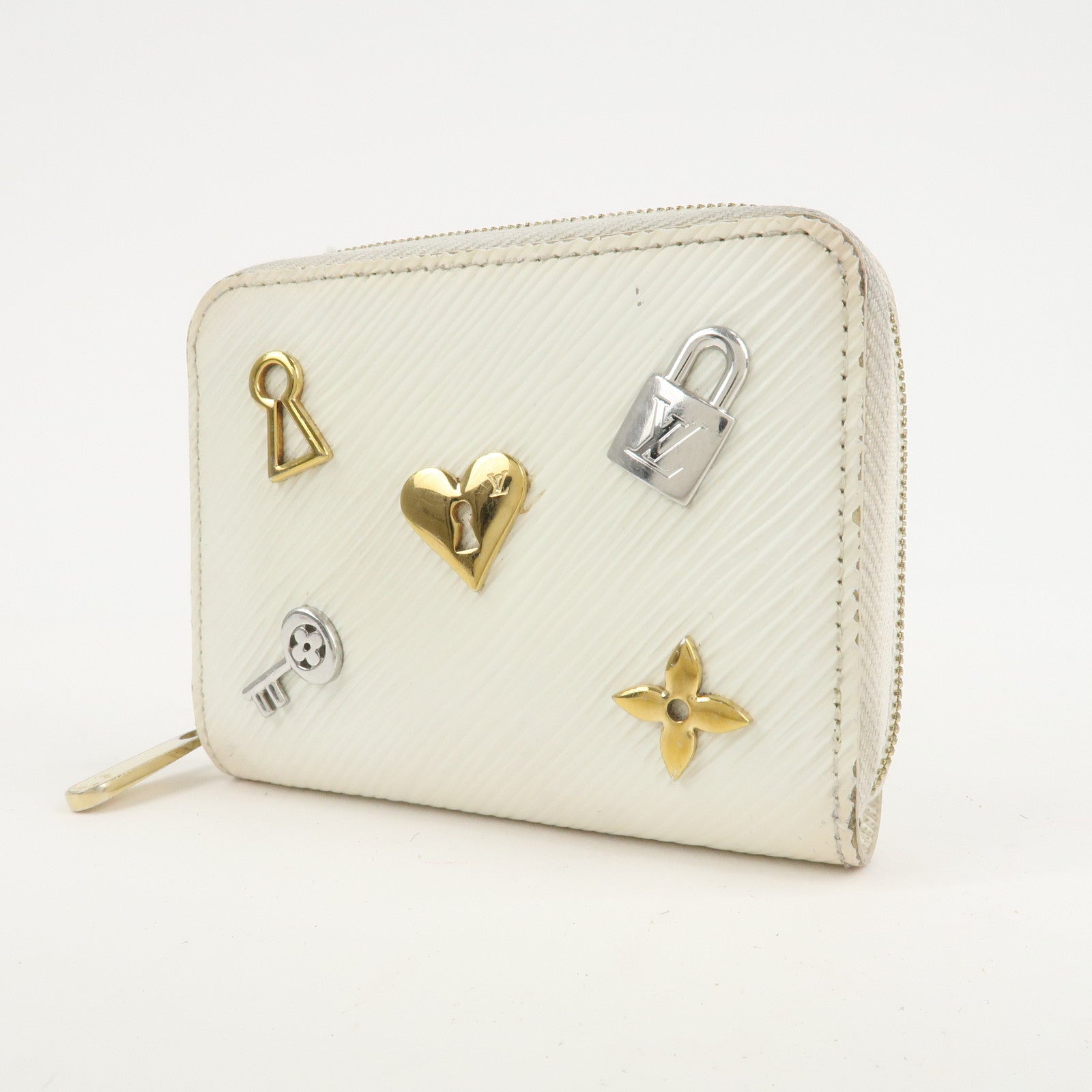 Louis Vuitton Epi Love Lock Zippy Coin Purse Blanc M63994 Used