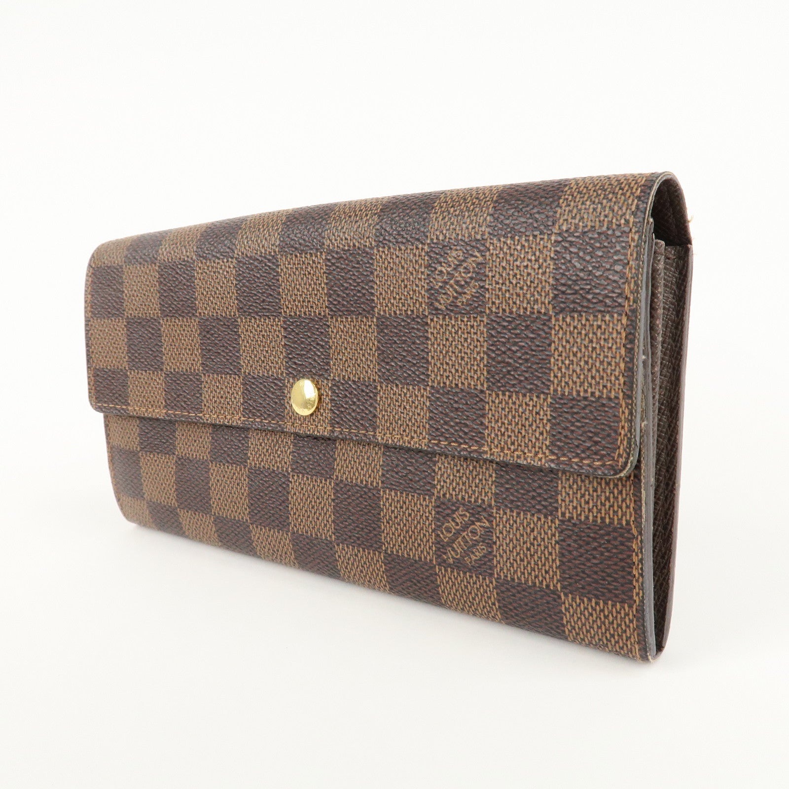 Louis Vuitton Damier Porte Monnaie Credit Long Wallet N61725 Used