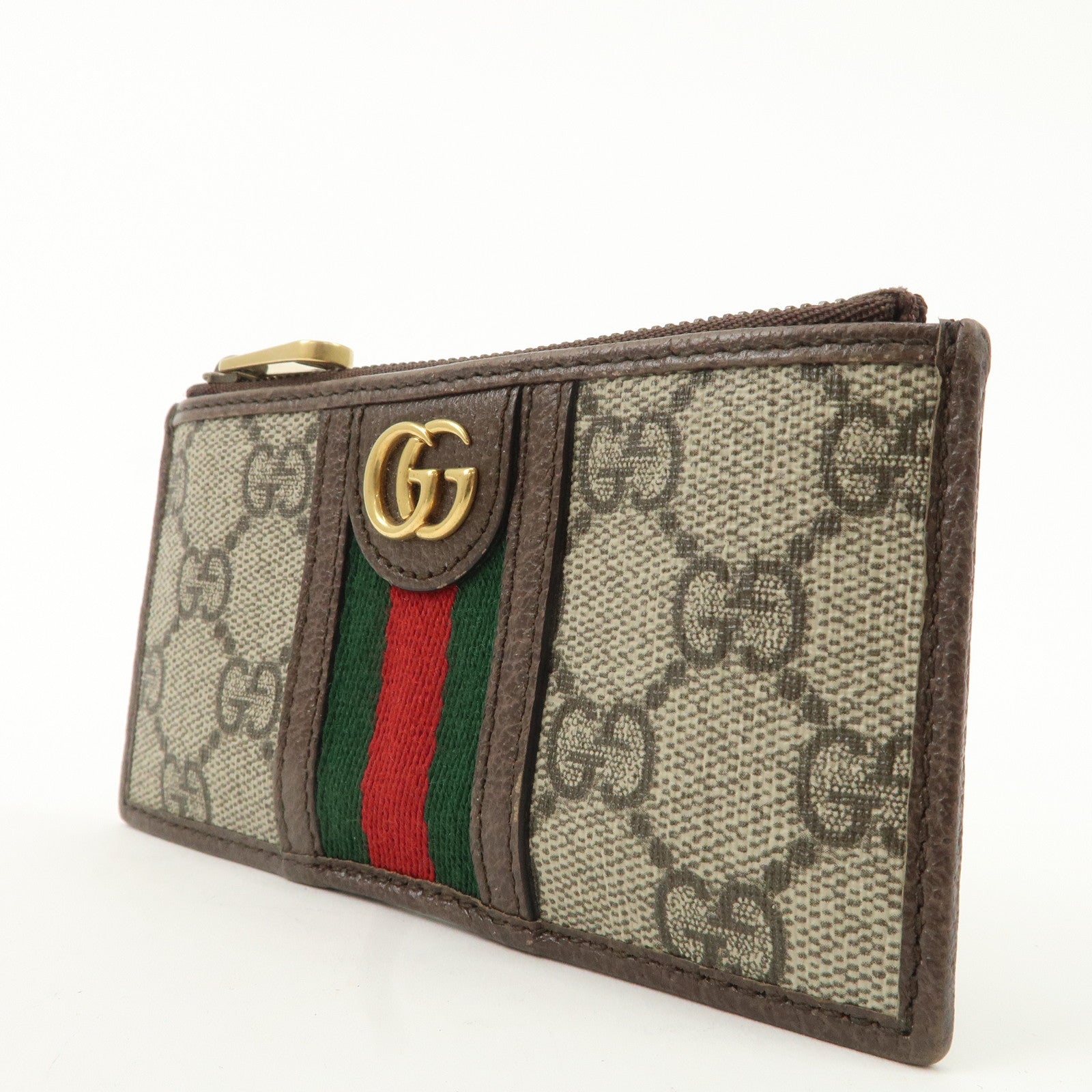 GUCCI Ophidia Sherry GG Supreme Leather Coin Case Card Case 699349 Used