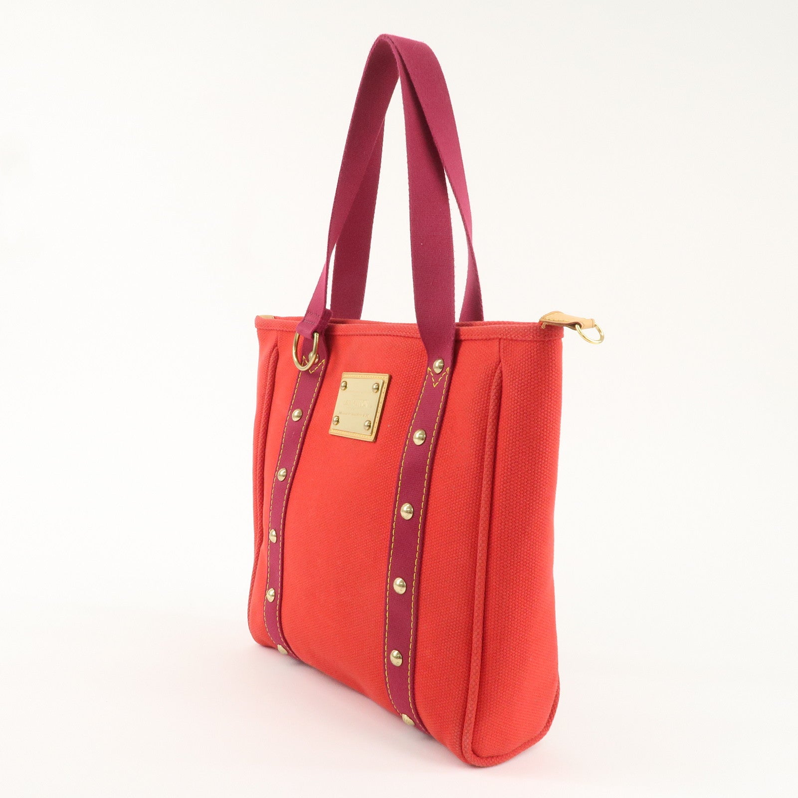 Louis Vuitton Antigua Cabas MM Tote Bag Hand Bag Rouge M40034