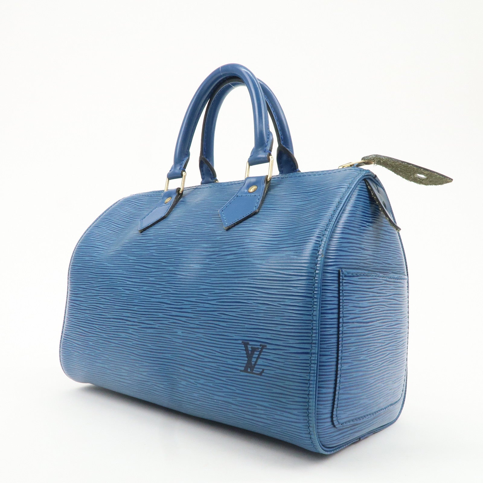 Louis Vuitton Epi Speedy 30 Hand Bag Boston Bag Blue M43005 Used