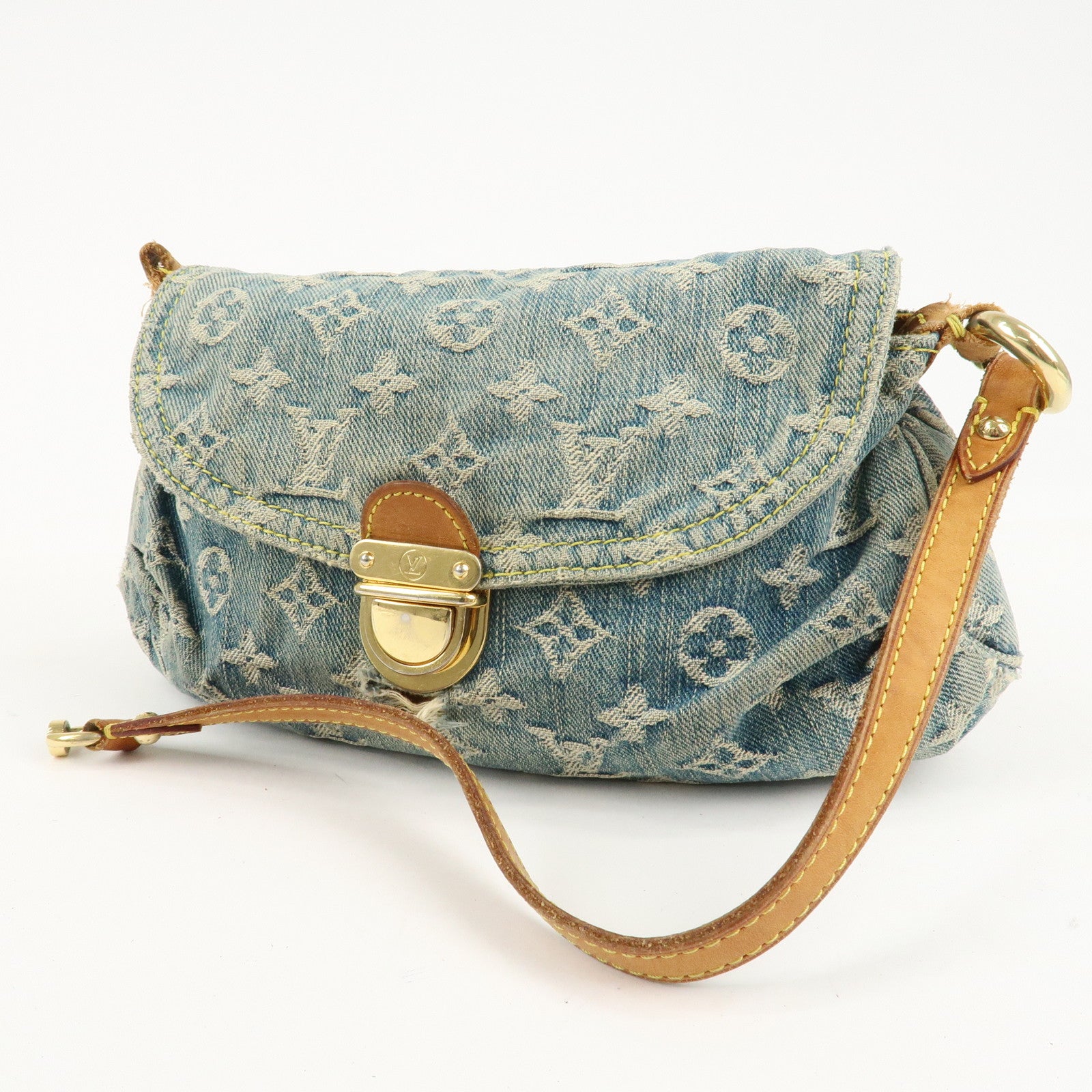 Louis Vuitton Monogram Denim Mini Pleaty Shoulder Bag M95050 Used