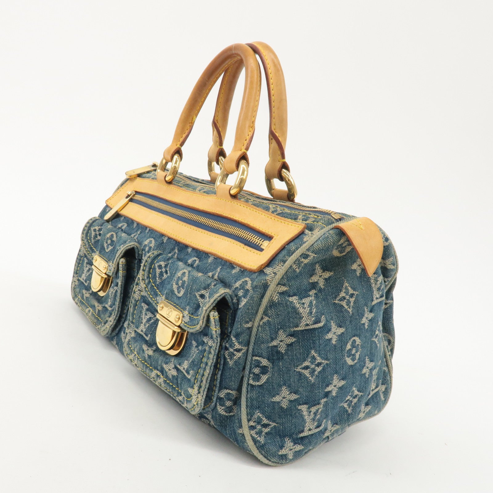 Louis Vuitton Monogram Denim Neo Speedy Boston Bag Blue M95019