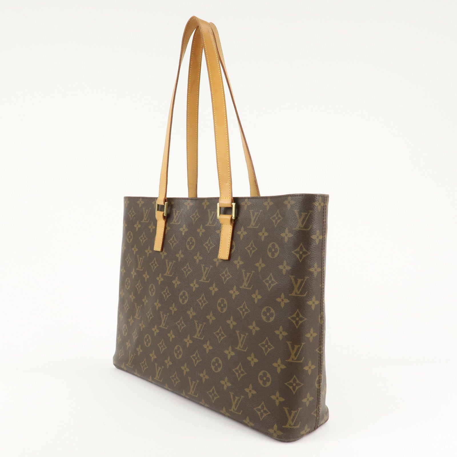 Louis Vuitton Monogram Luco Tote Bag Hand Bag Brown M51155 Used