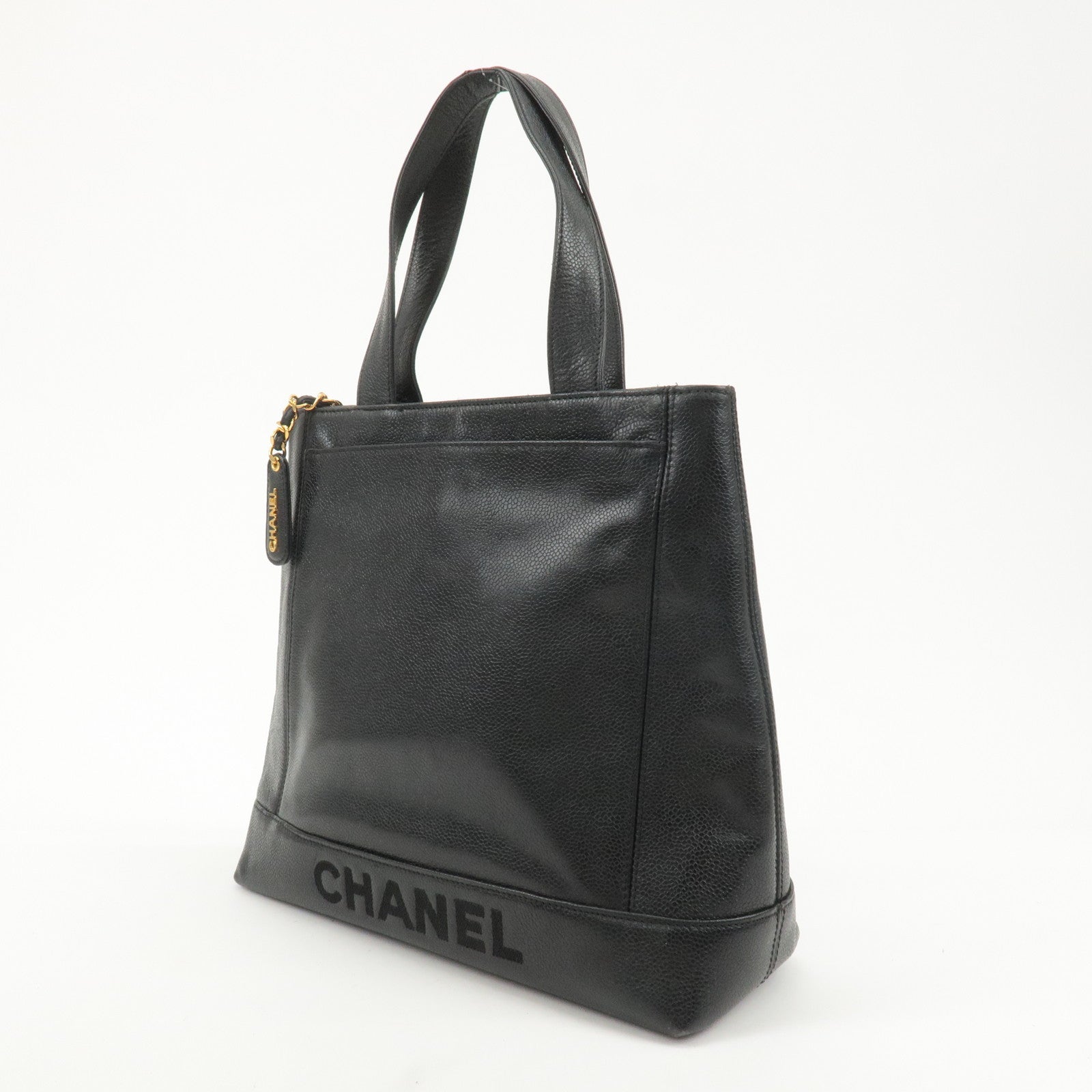 CHANEL Caviar Skin Tote Bag Shoulder Bag Hand Bag Black