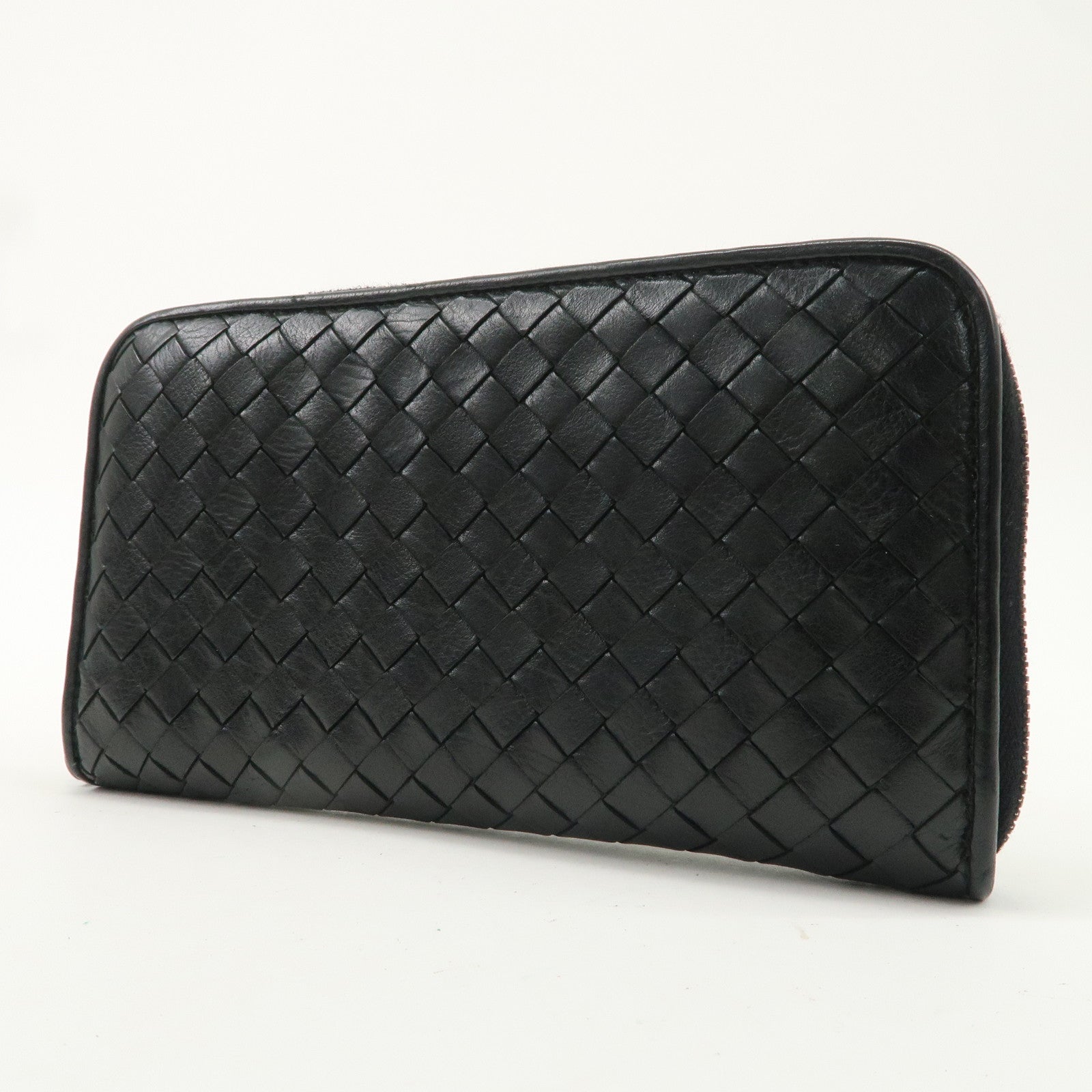 BOTTEGA VENETA Intrecciato Leather Round Zippy Long Wallet