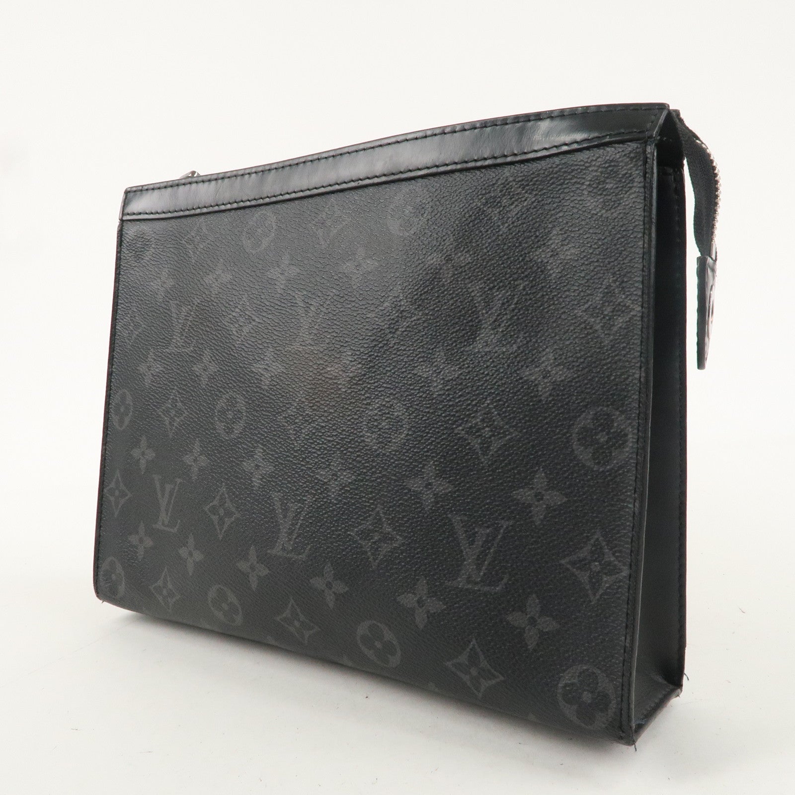 Louis Vuitton Eclipse Pochette Voyage MM Clutch Bag Noir M61692