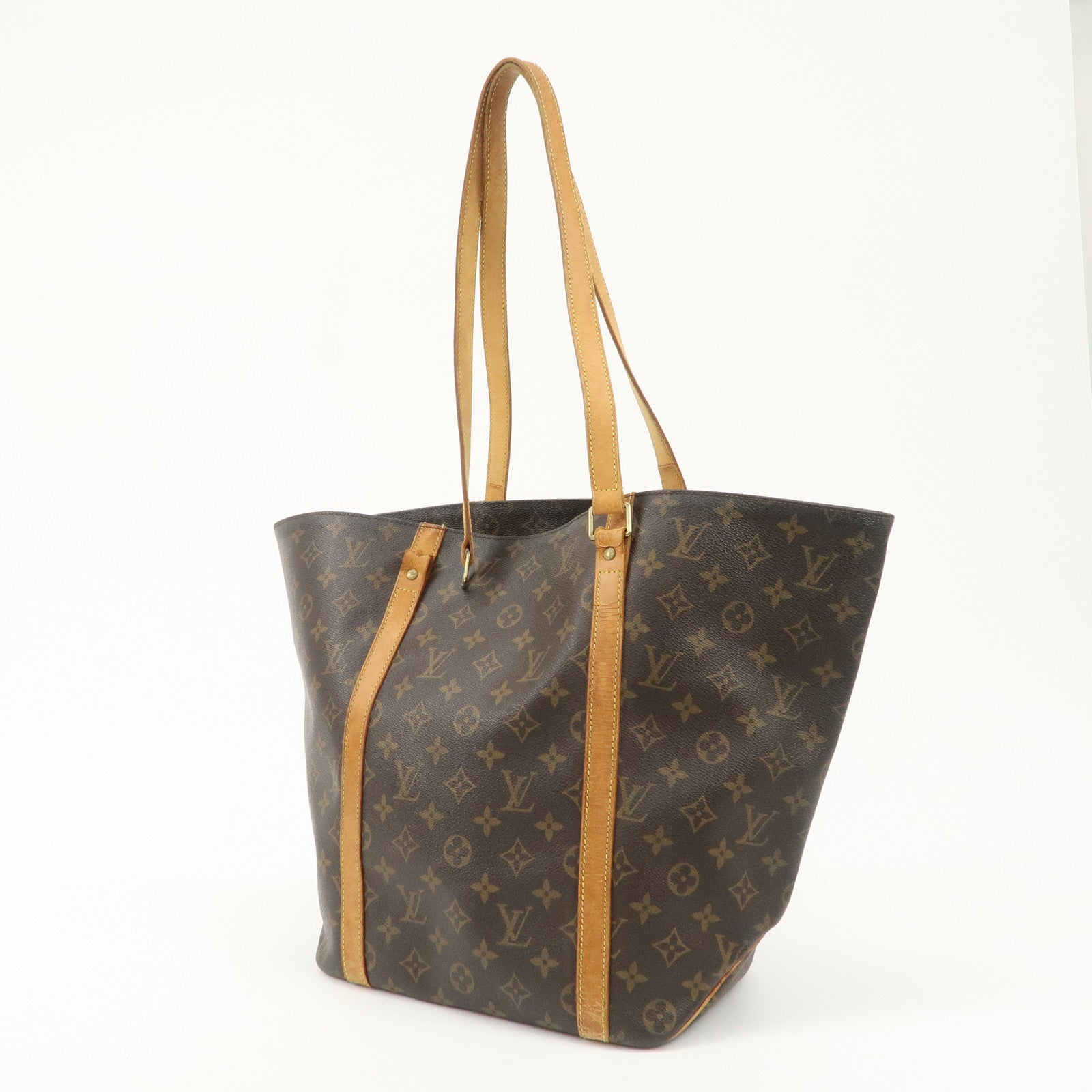 Louis Vuitton Monogram Sac Shopping Shoulder Bag Brown M51108 Used