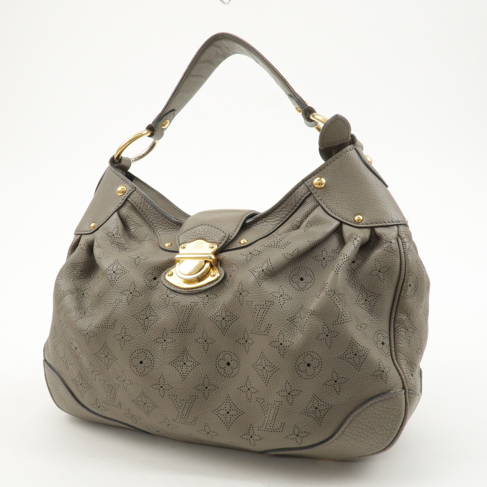 Louis Vuitton Monogram Mahina Solar PM Hand Bag Taupe M93124