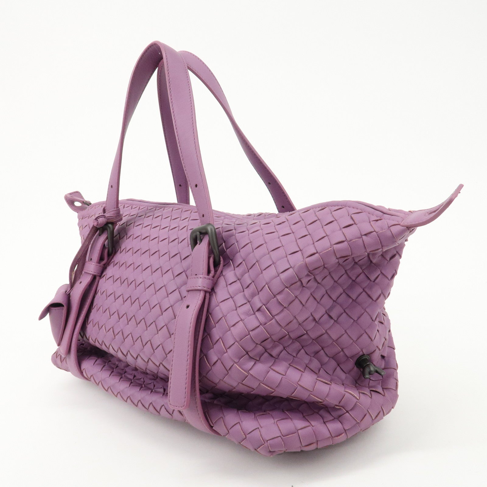 BOTTEGA VENETA Intrecciato Leather Hand Bag Shoulder Bag Purple