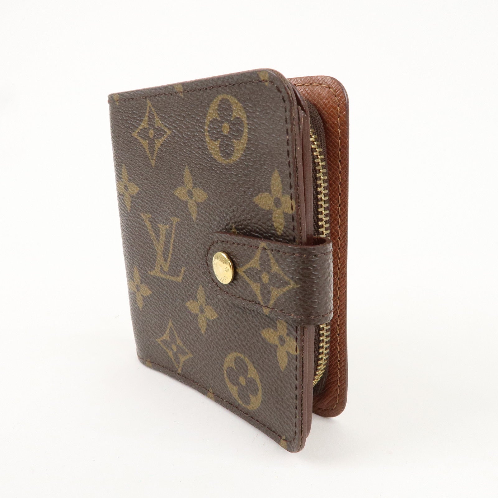 Louis Vuitton Monogram Set Of 2 Compact Zip Small Wallet M61667