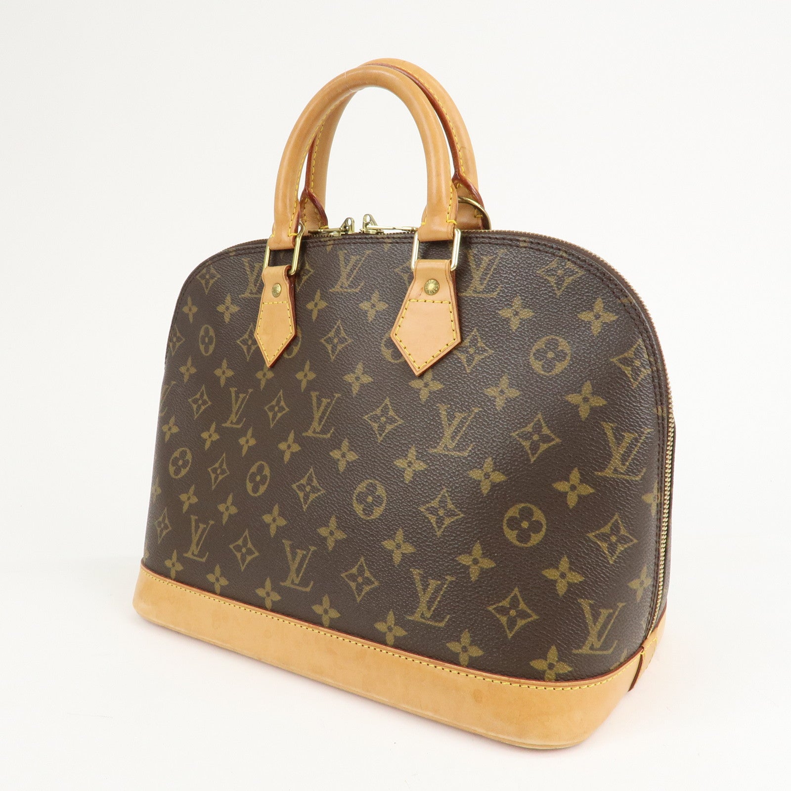 Louis Vuitton Monogram Alma Hand Bag Brown M51130 Used